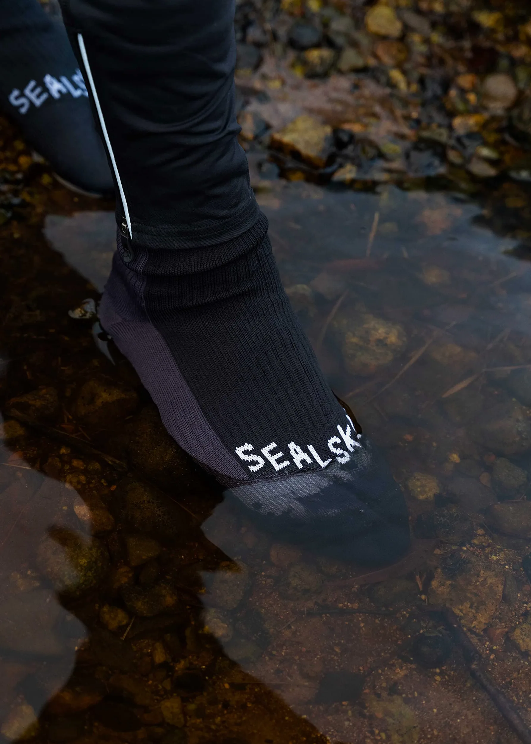 SealSkinz Waterproof Cold Weather Mid Length Calcetín, Hombre, Gris, Small