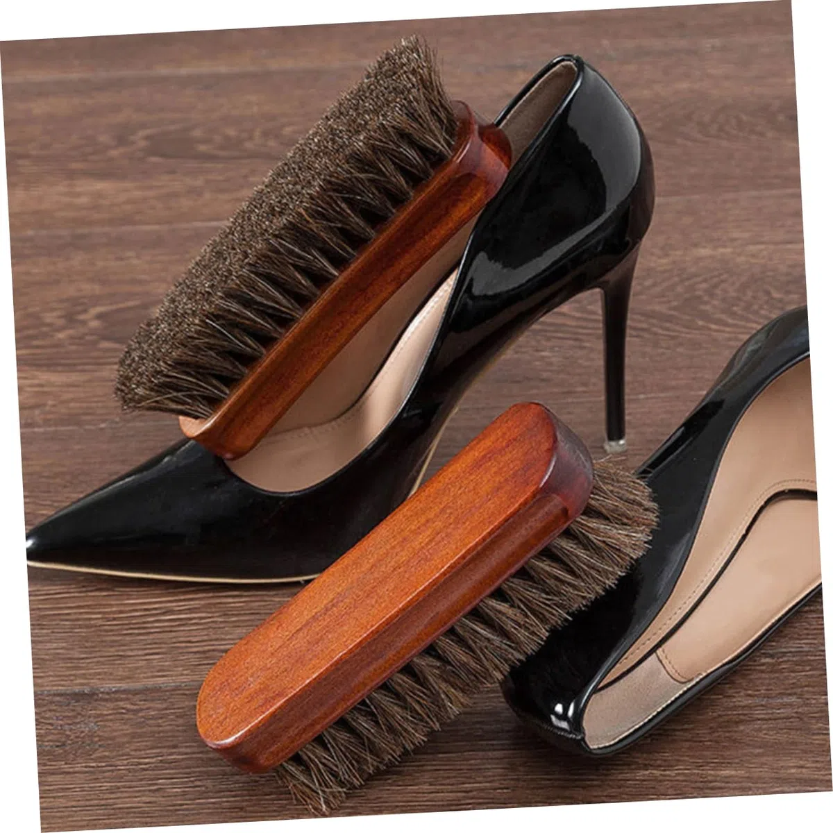 LIFKOME 3 Series Cepillo De Pelo De Caballo para Zapatos. Kit De Limpieza De Zapatos De Gamuza Betún Negro Equipo Polaco Tirador Madera Cepillo para Botas Limpiador De 2 Piezas X 3
