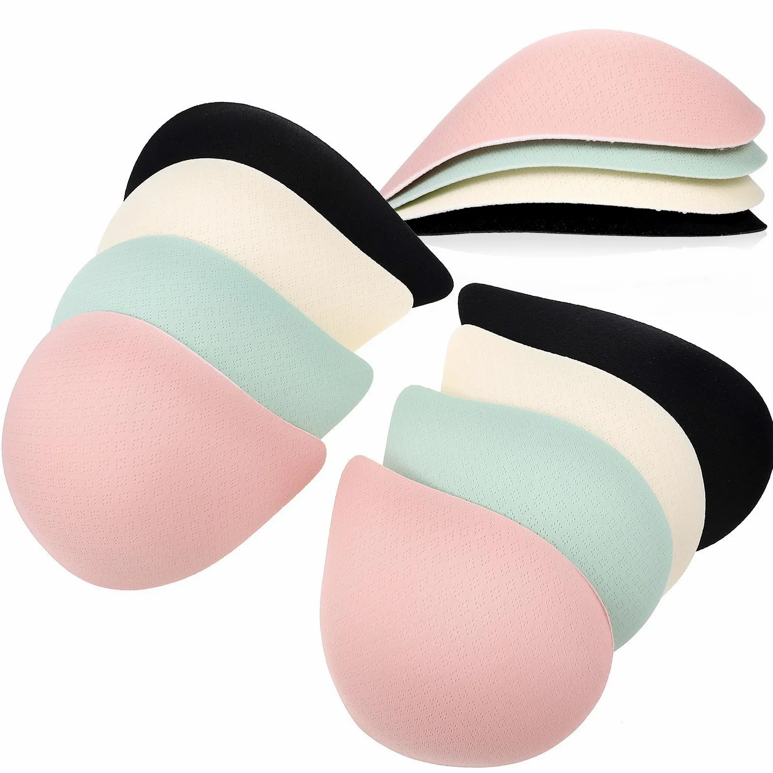 PLAFOPE Almohadillas de Sujetador Cómodas para Mujer y Niña, 12 Pares Agujeros de Ventilación, Material de Fibra Elástica y Poliéster, Ideales para Vestidos de Boda y Sujetadores
