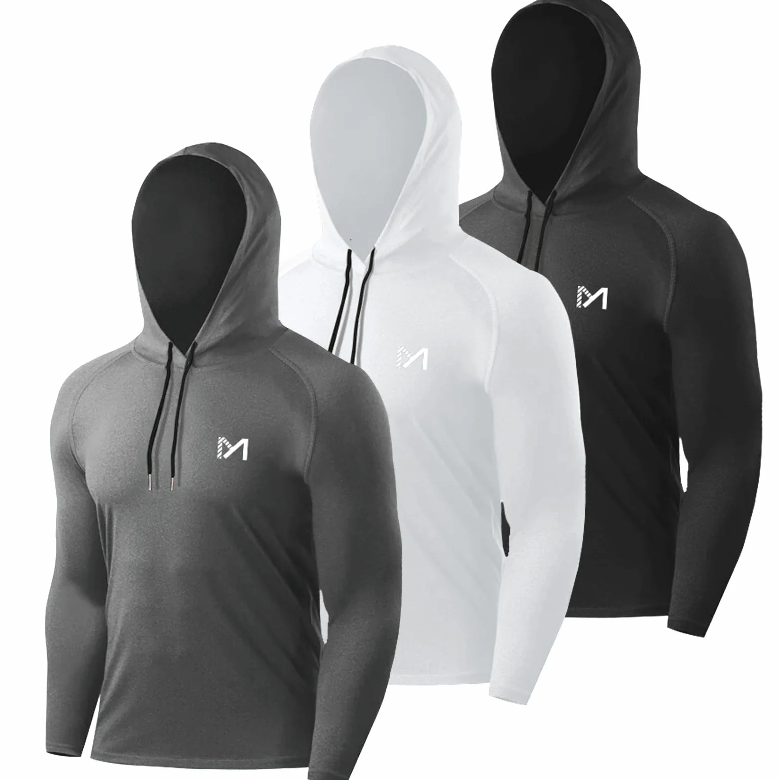 MEETYOO Camiseta Hombre, Manga Larga Camisetas Deportiva T-Shirt para Running Fitness Gym