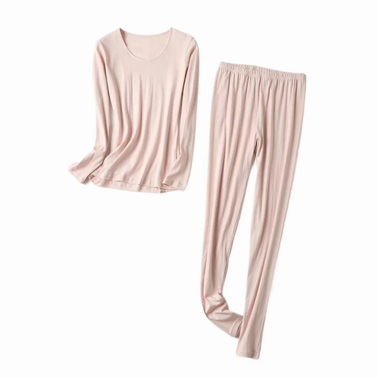 Conjuntos de Ropa Interior térmica for Mujer, 80 Seda, 20 algodón, Conjunto lencería, Invierno for, Pijama Capa Base cálido para Esquí,Moto
