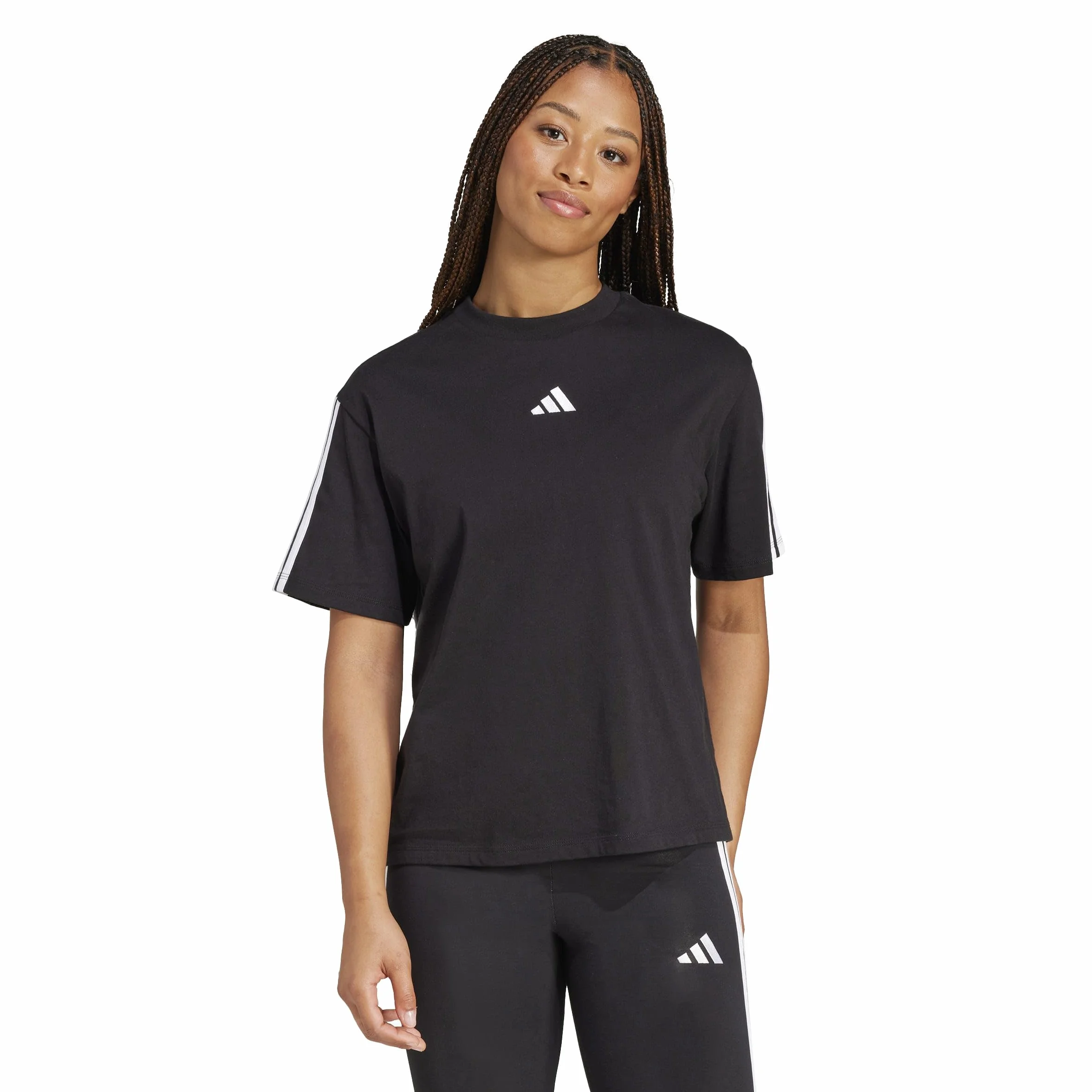 Adidas Mujer Essentials 3-Stripes Boyfriend T-Shirt