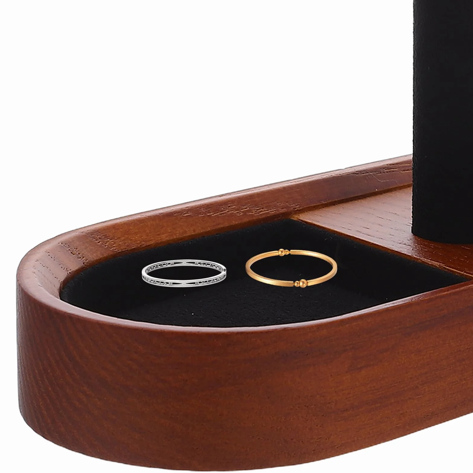 NUOBESTY Soporte de Madera Maciza T para Exhibición de Joyas Organizador Multifuncional para Pulseras Relojes y Brazaletes Diseño Rústico y Estable para Mostrador y Uso Personal