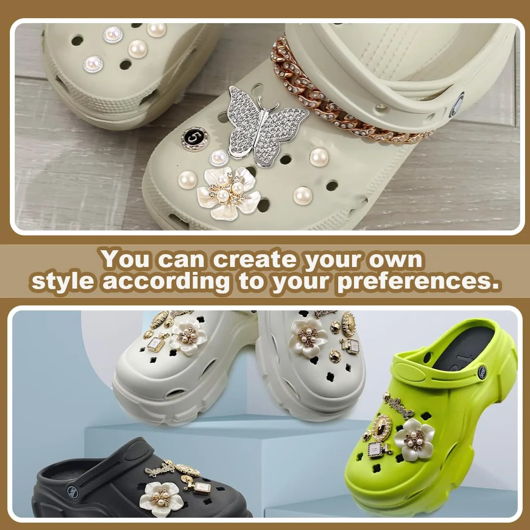 32 adornos para zapatos con diamantes de cristal, accesorios para zapatos DIY, diseño de flores, accesorios brillantes con diamantes de cristal, para cumpleaños de mujeres y niñas.