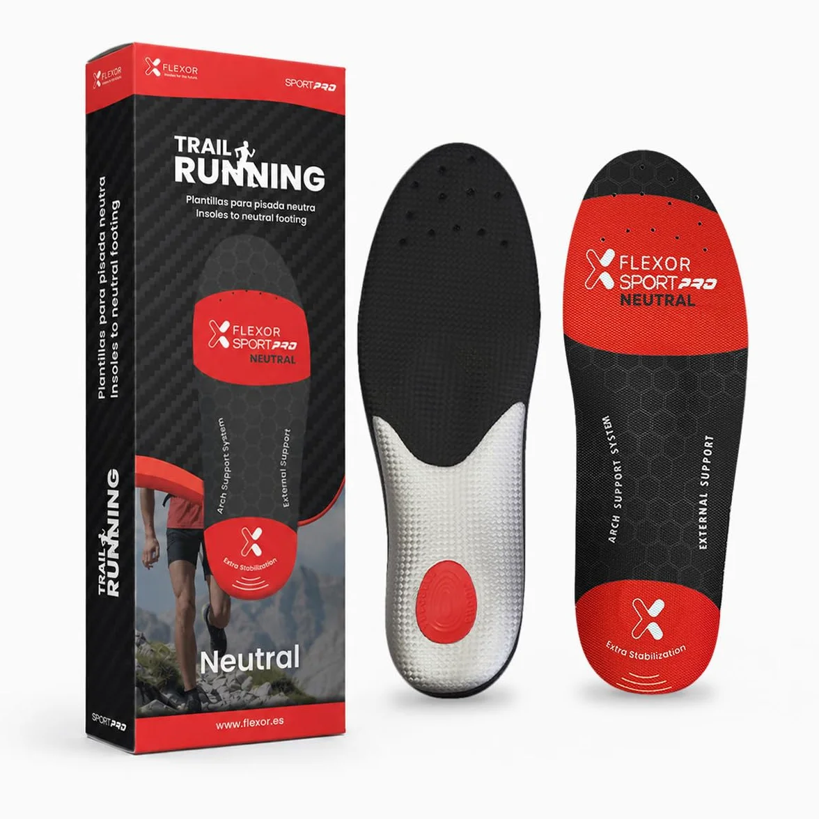 Flexor Plantillas Trail Running para Pie Neutro, Soporte de Arco Plantar, Amortiguador de Impacto, Talla 37