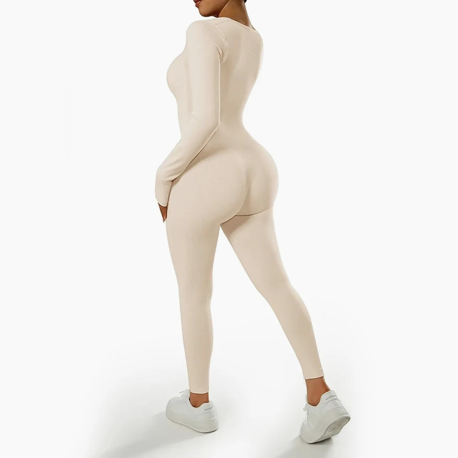Traje de Yoga for mujer, mono negro, manga larga, ropa calle Sexy y moda, deportivo informal