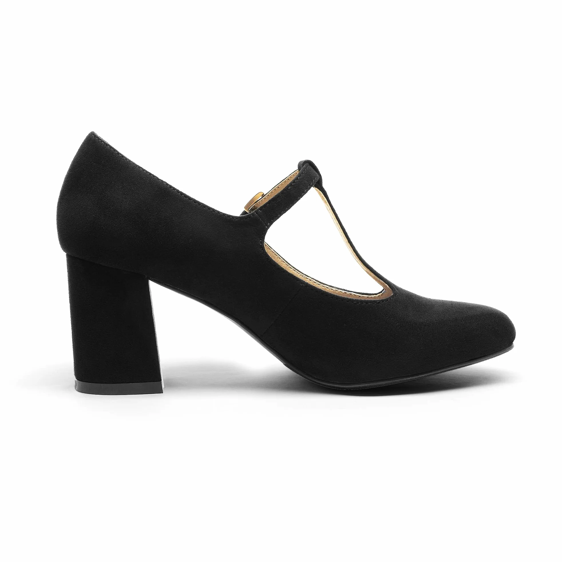 DREAM PAIRS Zapatos Tacón Ancho Mujer | Suela TPR, tacón 7cm, correa T, punta cerrada, estilo Mary Jane, versátil.