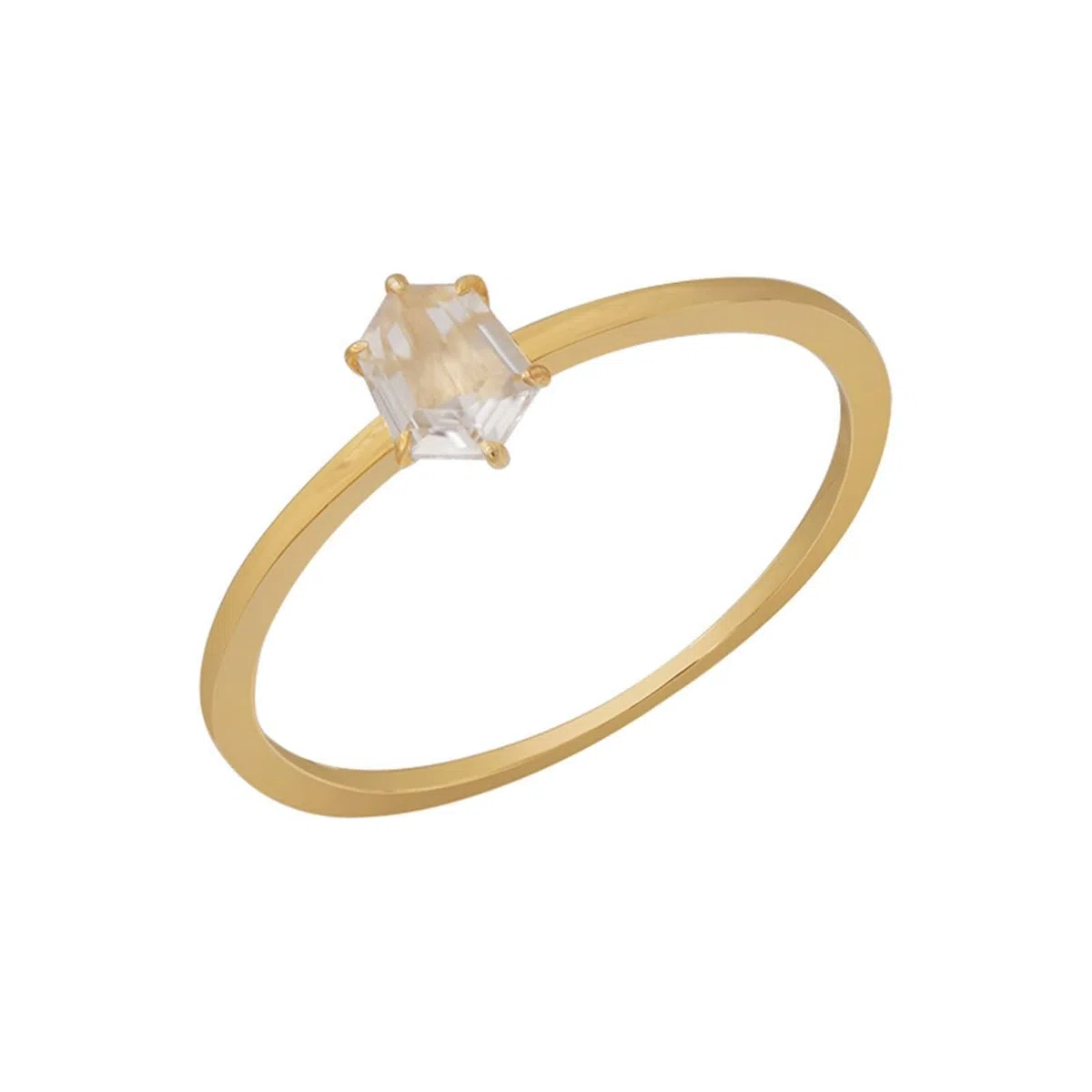 Beydodo Anillo de Matrimonio Oro para Mujer 9 14 18Kilates con Irregular Solitario con Cristal, Anillos de Mujer Alianzas Oro
