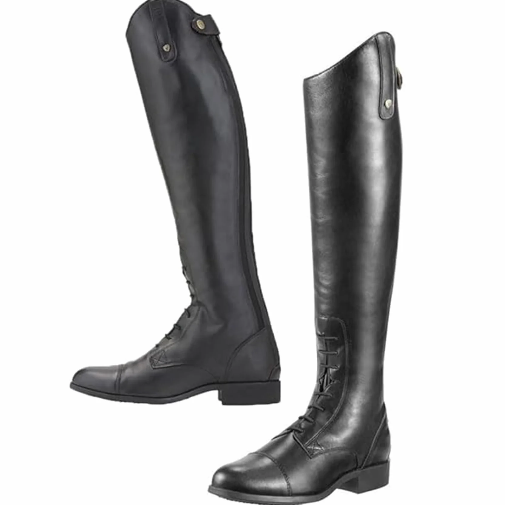 Botas Ecuestres de Cuero PU con Cordones Estilo Retro para Hombre y Mujer