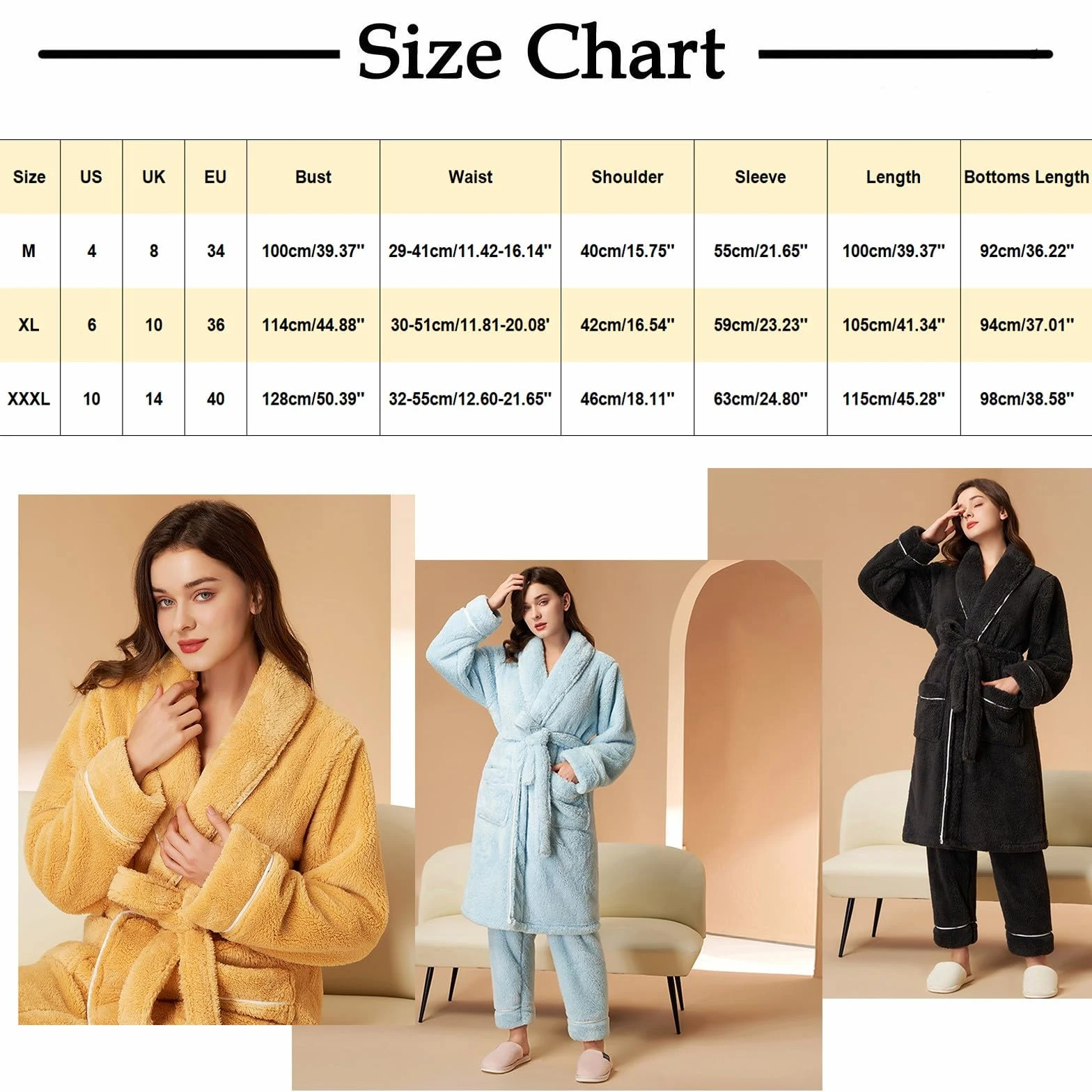 Bata de baño de forro polar con cuello chal para mujer, bata larga de felpa con pantalones largos, conjunto de ropa de dormir gruesa y cálida, ropa de dormir para mujer, abrigo largo