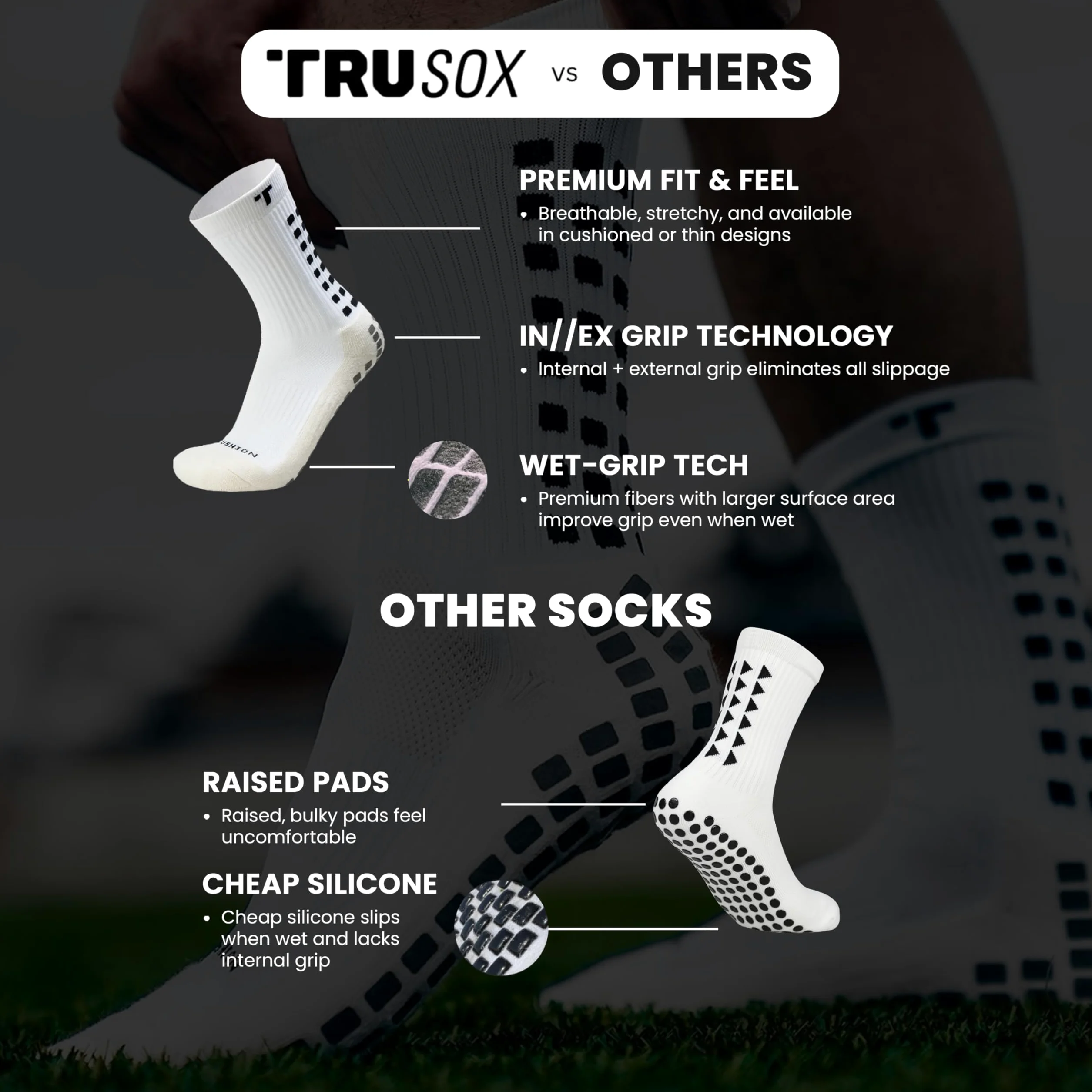 Trusox 3.0 Cushion Crew Socks Calcetines de fútbol Unisex adulto (Pack de 1)