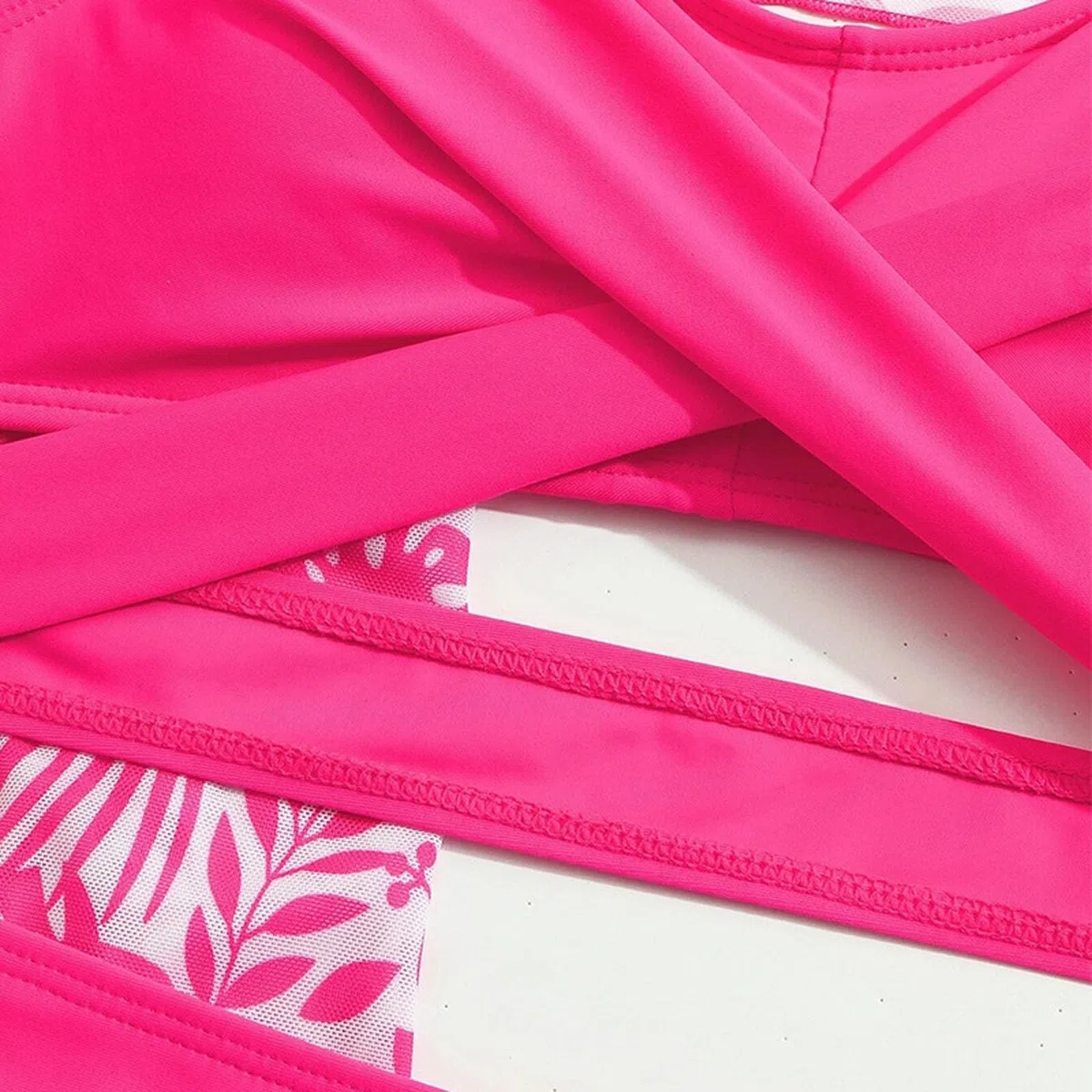 Bikini Girls - Conjunto de baño de 4 piezas para niñas, bikini con funda, protector de rashguard y falda, traje de playa de verano para niños de 7 a 12 años, trajes de baño casuales