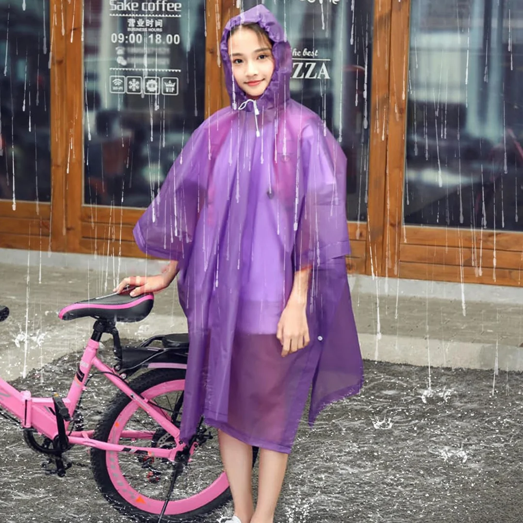 Poncho de Lluvia para Niños, Impermeable de Eva Reutilizable, Capa de Lluvia Transparente Plegable, para Viajes Escolares, Senderismo, Ciclismo Al Aire Libre