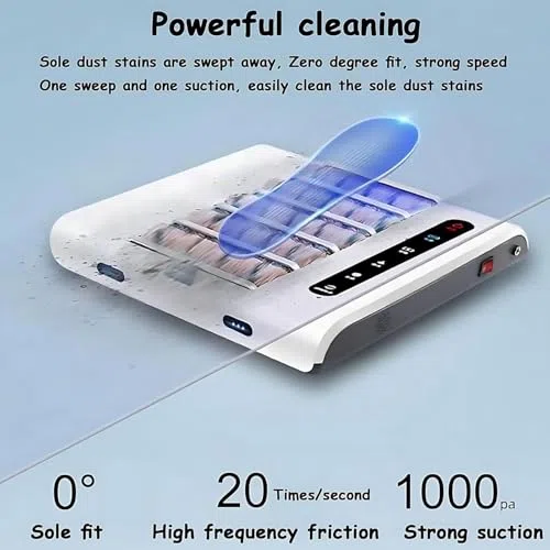 Máquina limpiadora automática de zapatos, pulidora eléctrica con potencia de 1000 Pa, limpieza inteligente sin agua de 260 rpm, dispositivo recargable para uso doméstico