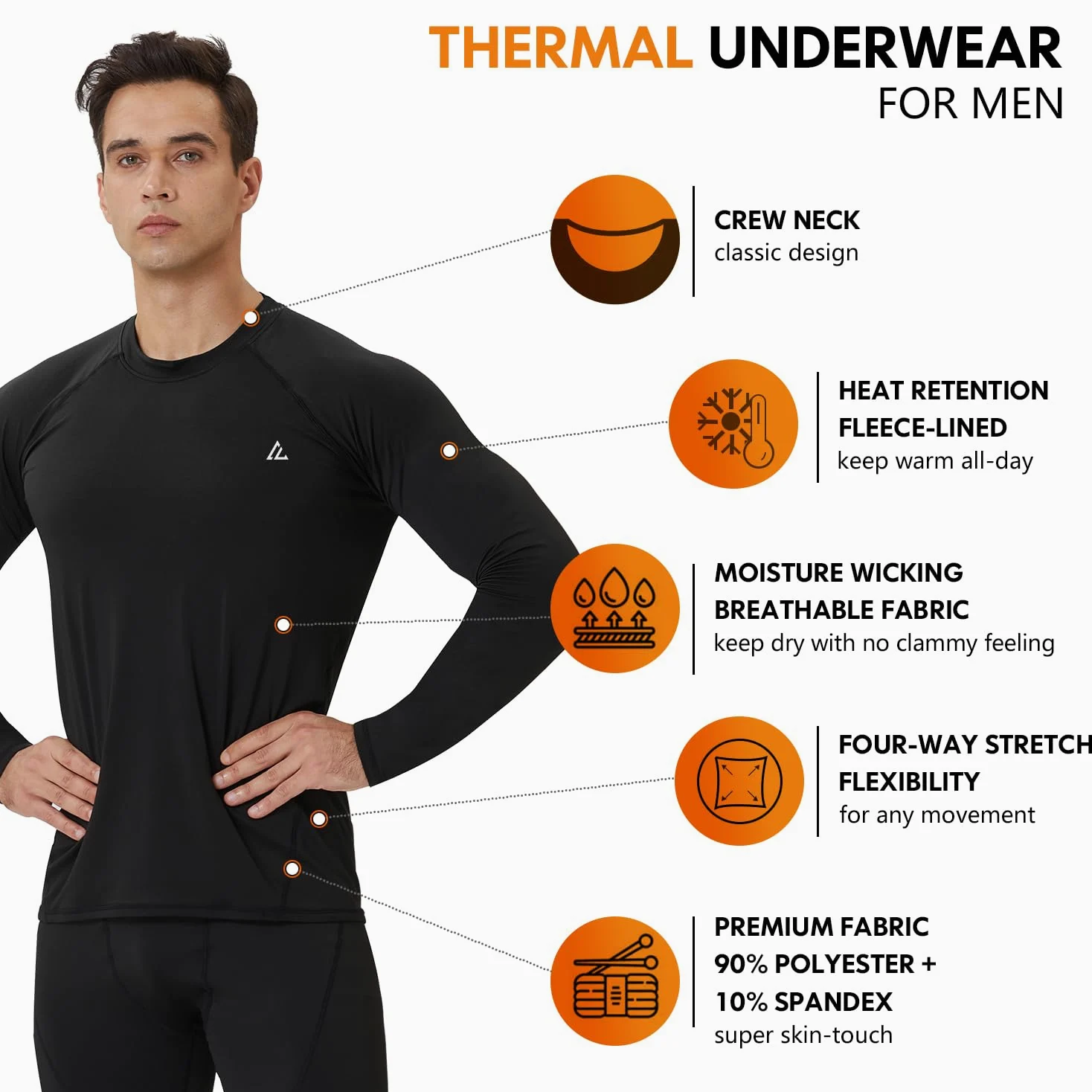 CL convallaria Ropa Termica Hombre Frio Conjunto Termico Hombre Ropa Interior Térmica Hombre Medias Termicas Hombre Invierno