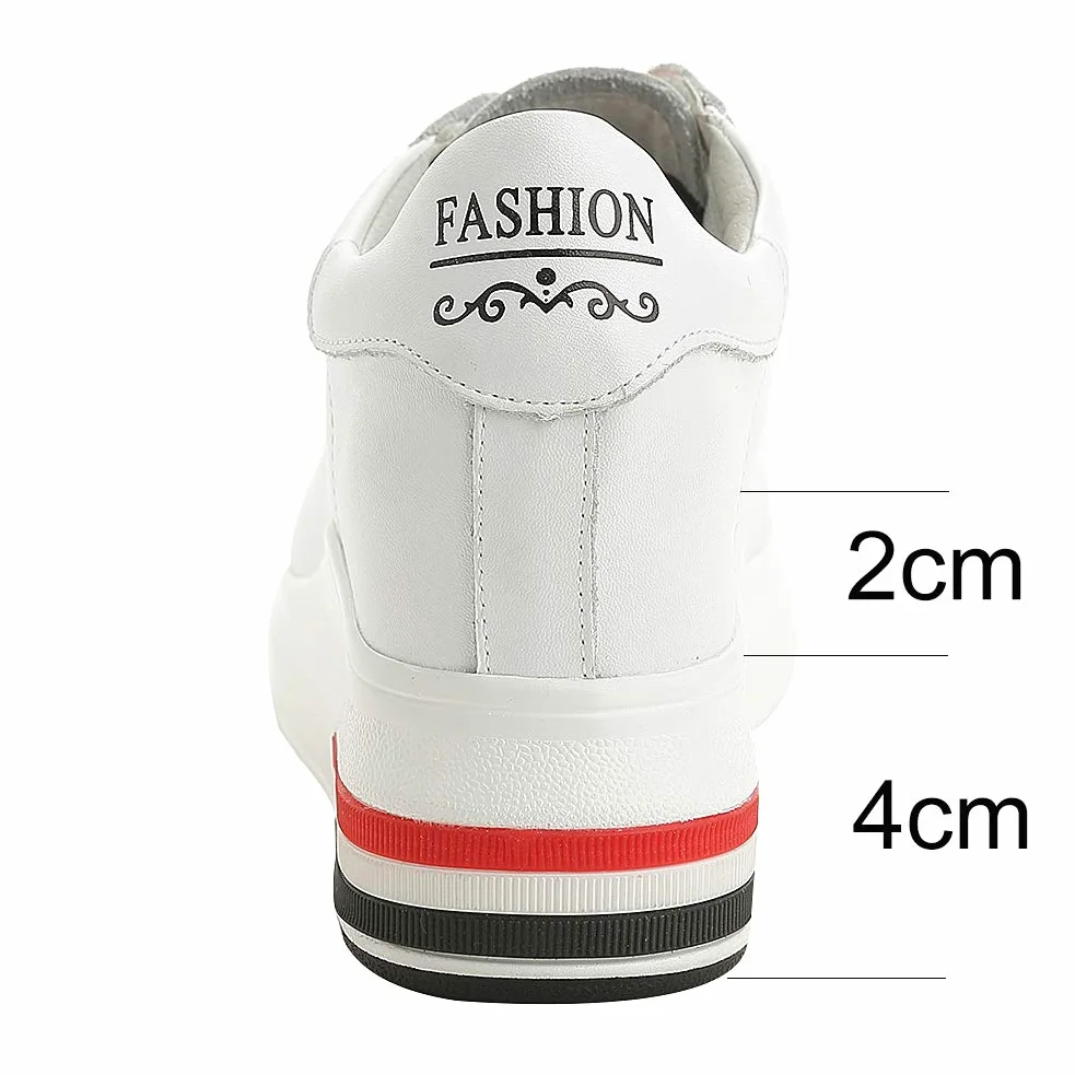 ANUFER Mujer Zapatillas Plataforma Alta Tacón de Cuña Oculto con Cordones Moda Zapatos Deportivos
