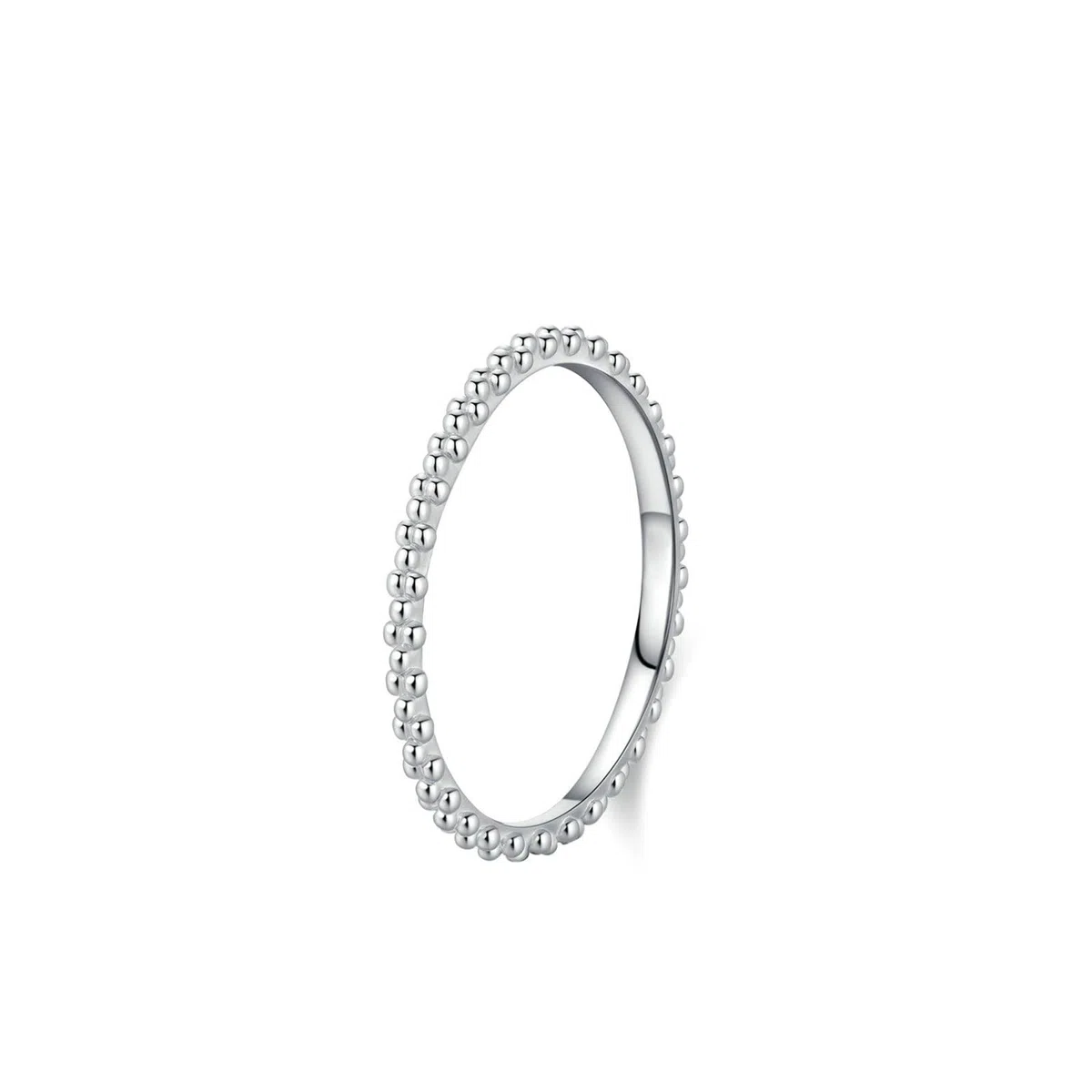 KnSam Anillo de boda de oro blanco Au 375/585/750, anillo apilable de puntos, alianzas de boda de oro blanco de 9 K/14 K/18 K, talla 47-65