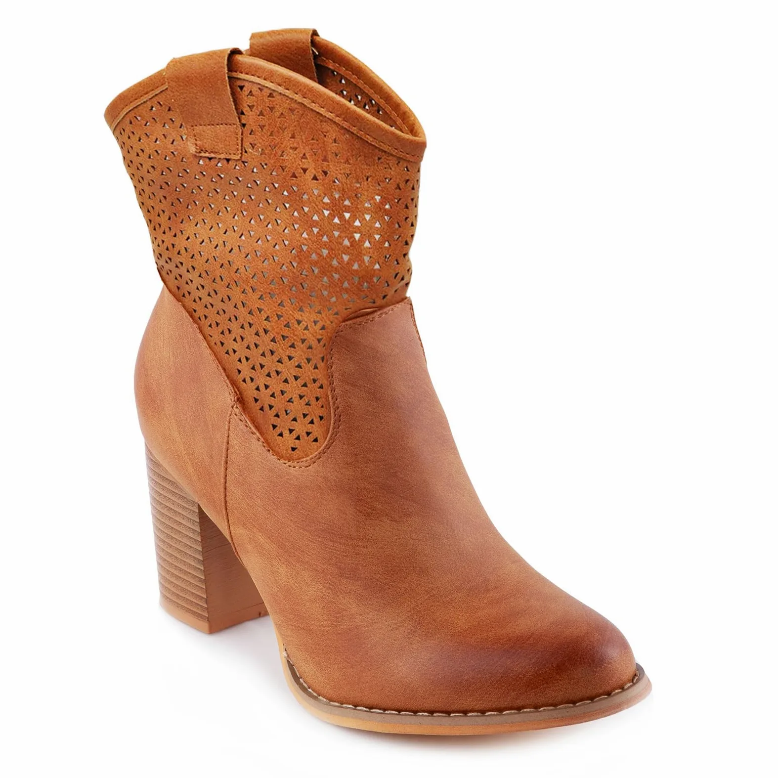 Toocool Botas Cowboy de Verano para Mujer, Zapatos de Verano para Mujer, Botas de Verano Perforadas para Mujer, Tejanas de Tacón Cómodas, Botines Tacón para Mujer G633