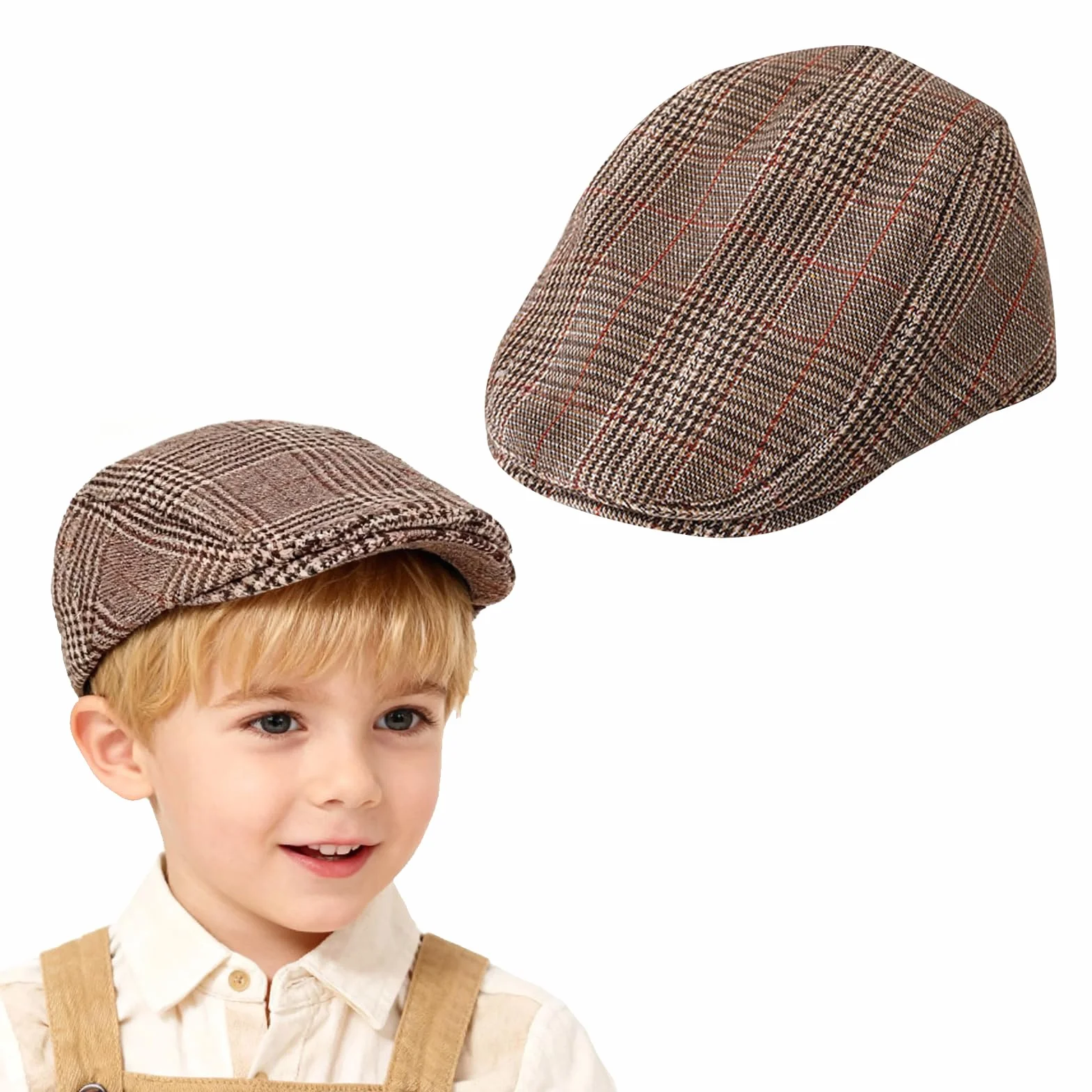 Gorra Plana para Niños y Niñas 2-4 Años de Edad, Vintage Marrón Gorra Infantil para Niño Pequeño Artista Sombrero Niños Gorra de Espectáculo Infantil para Uso Diario Escuela Jugar Disfraz Victoriano