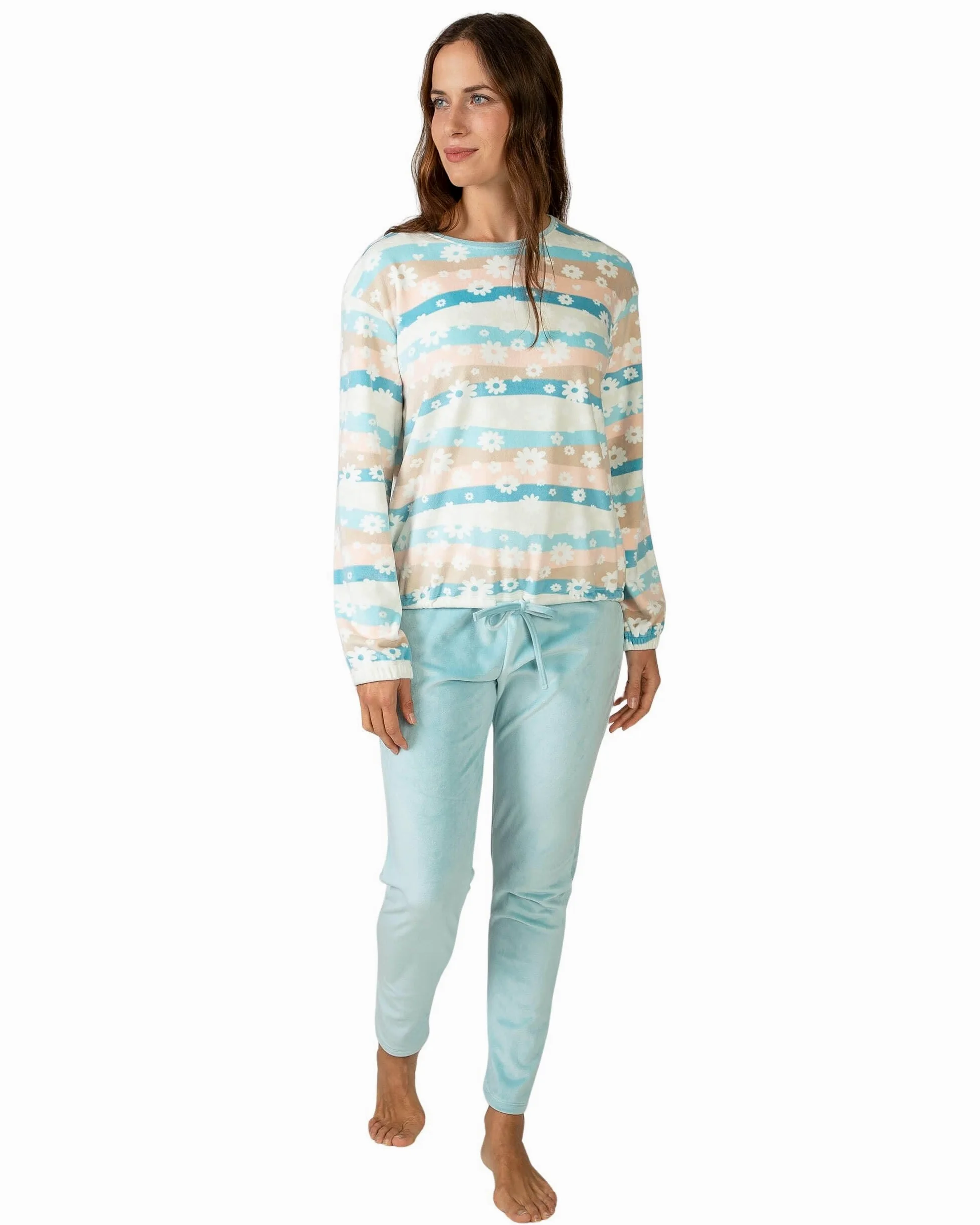 MASSANA Pijama de Invierno para Mujer, Conjunto de 2 Piezas, 100% Poliéster Extrasuave, Manga Larga, Diseños Variados