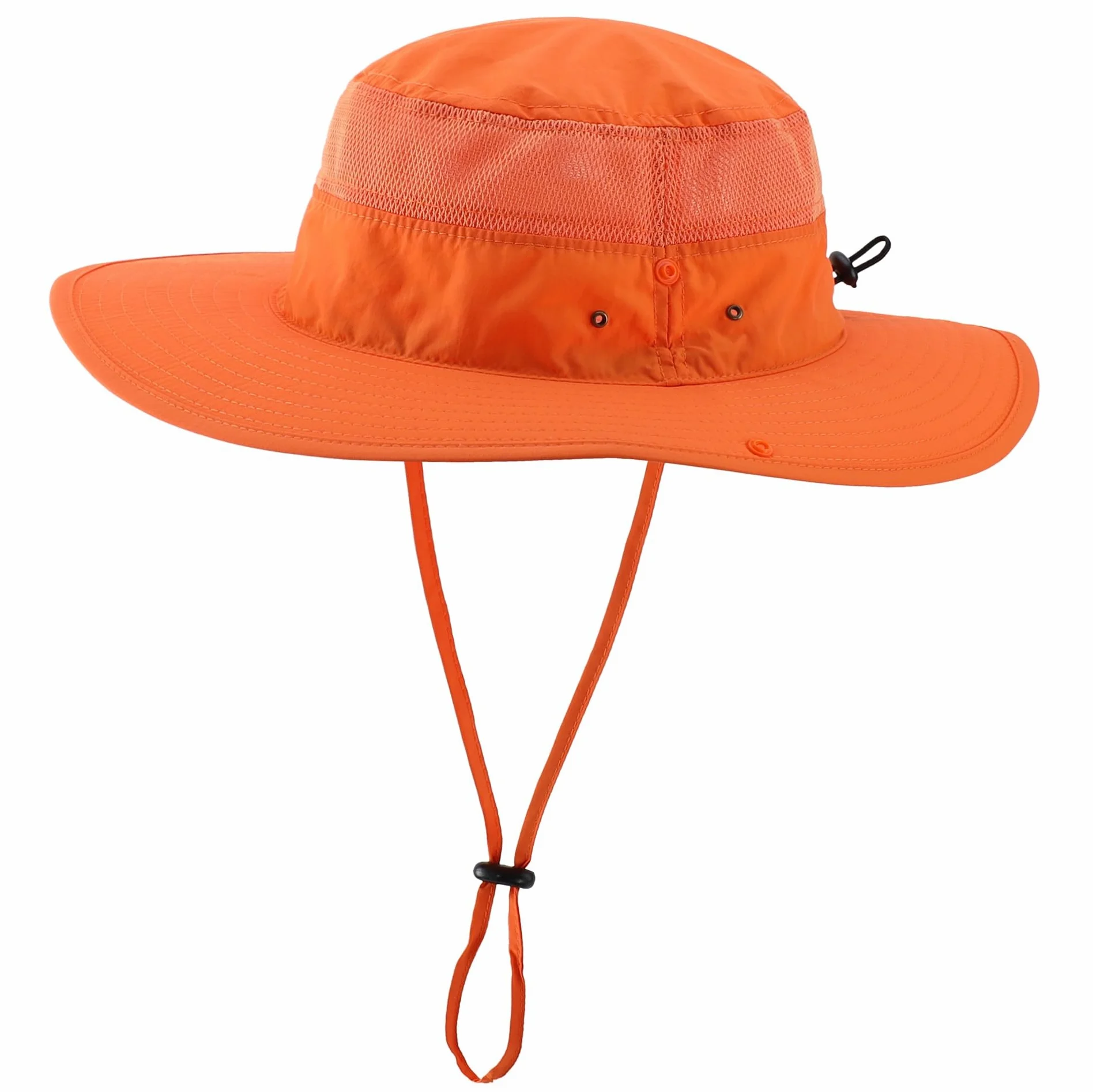 Connectyle Sombrero de Malla para el Sol al Aire Libre, protección de ala Ancha, Verano, Pesca, Caza, Senderismo, Gardenig, Naranja