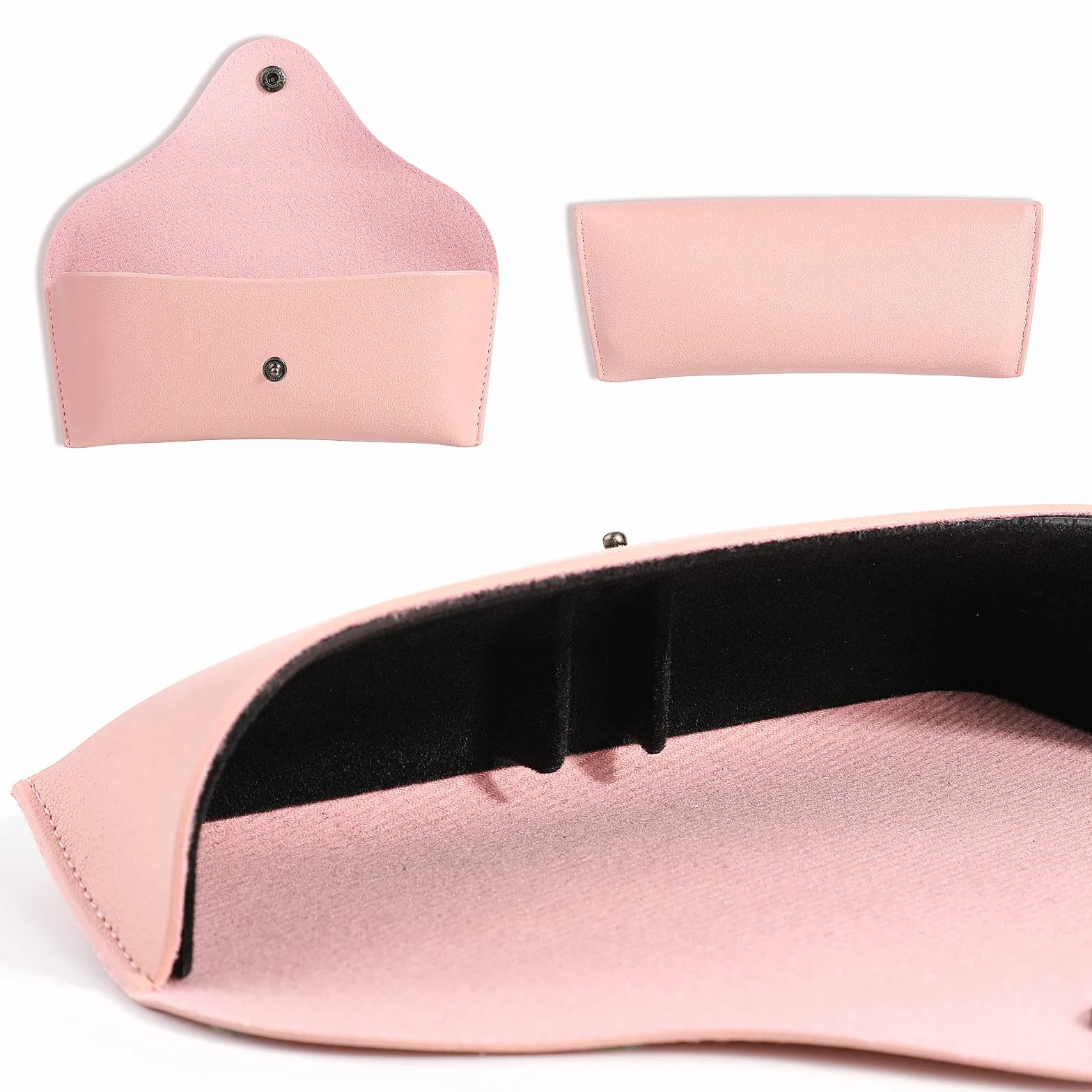 Estuche para Gafas Hifot de PU Cuero 2 Piezas Rosa y Blanco