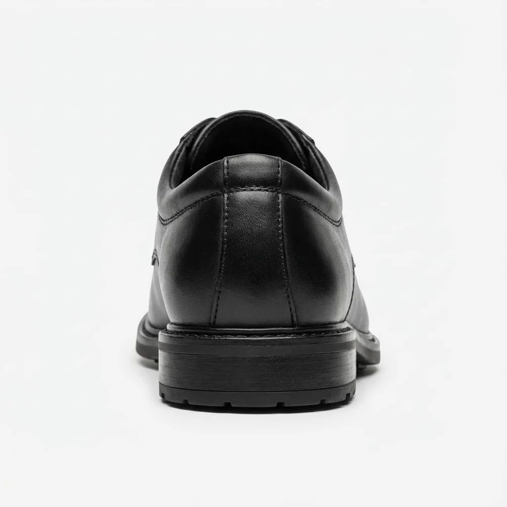 Zapatos de vestir de cuero para hombre con cordones estilo Derby | Diseño formal de puntera redondeada, tacón bajo y suela cosida para oficina, bodas, ceremonias y eventos elegantes