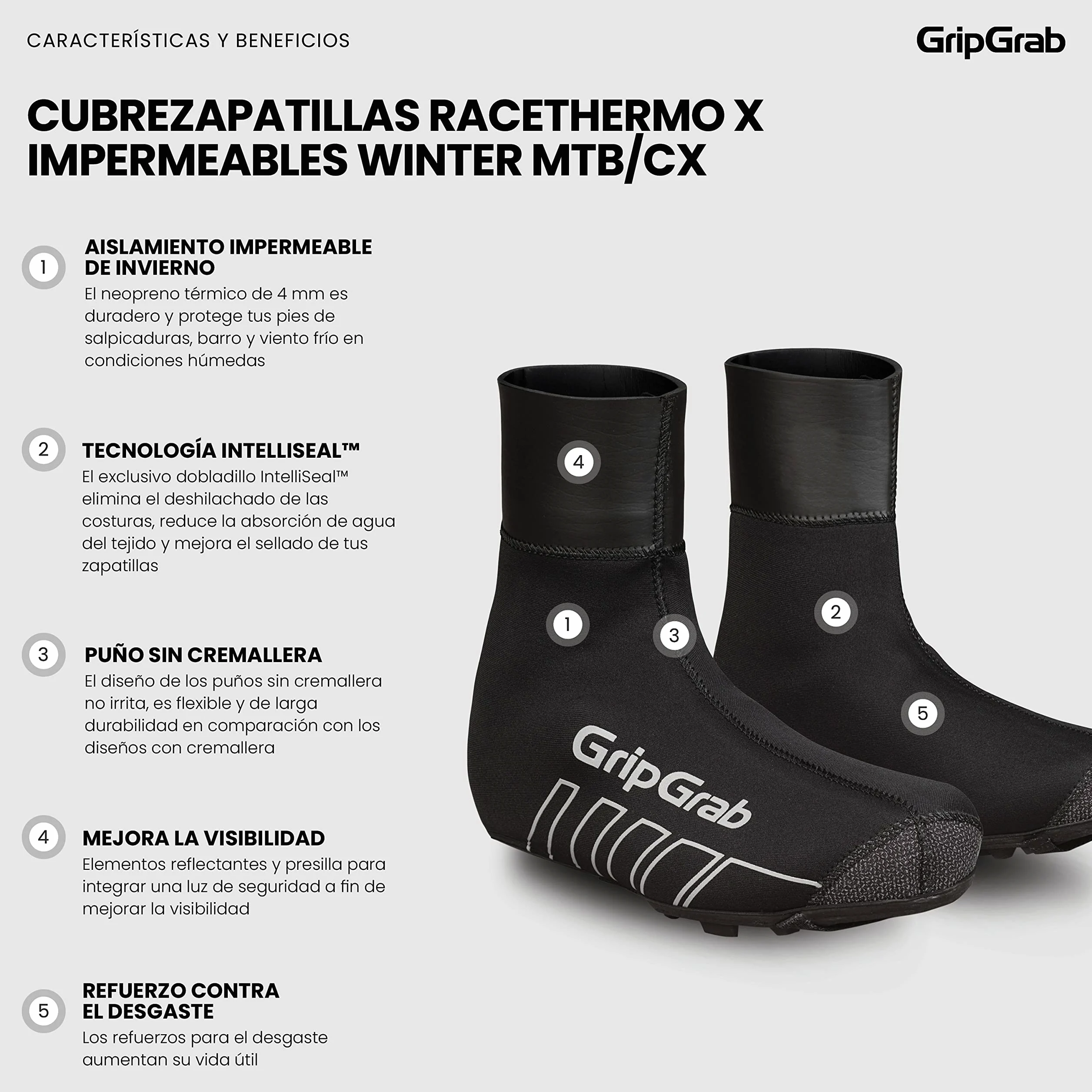 GripGrab Cubrezapatillas de Ciclismo RaceThermo X Neopreno 4mm Impermeables Cortavientos Invierno para Bicicleta MTB y Gravel