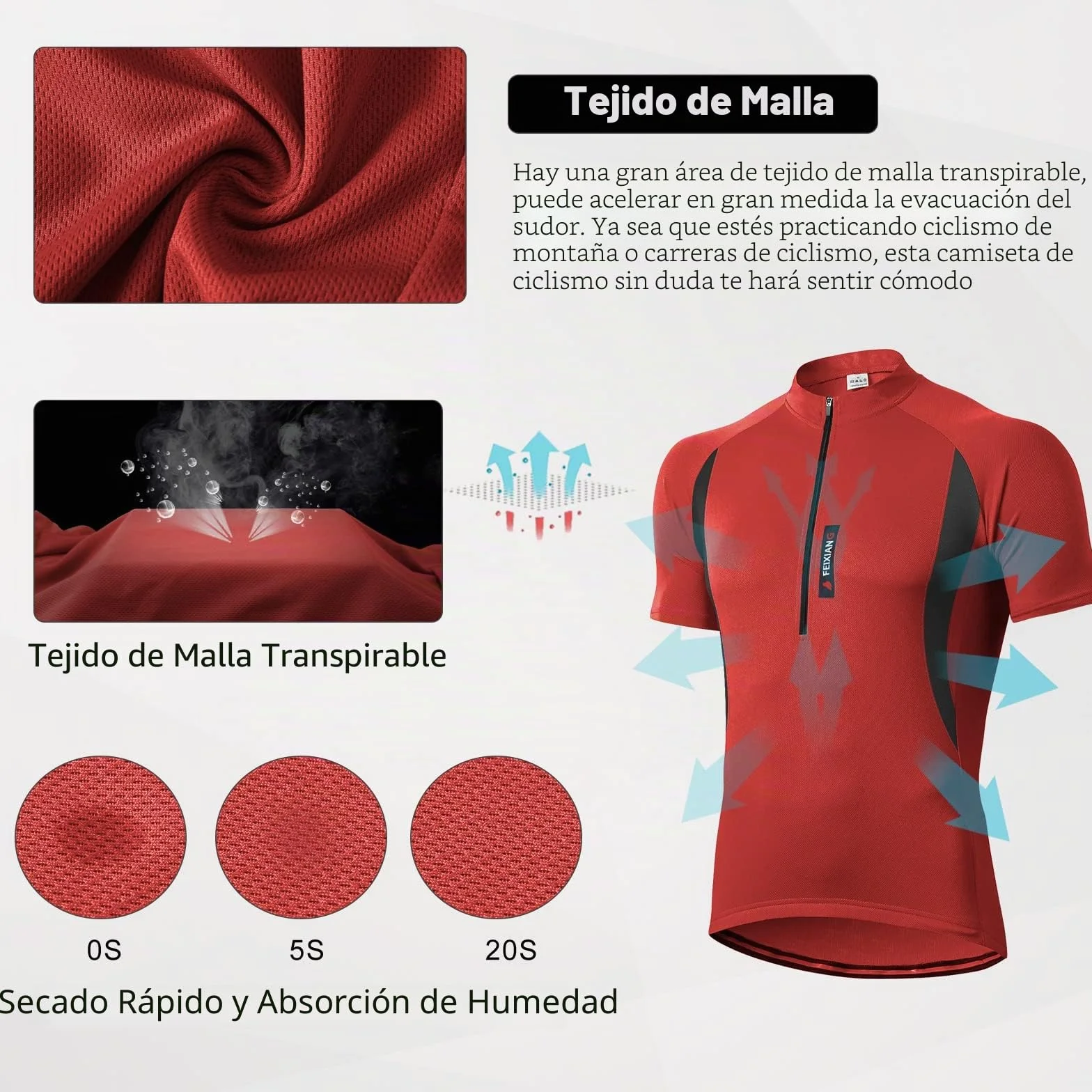 MEETWEE Maillot Ciclismo Hombre Manga Corta Cómodo Respirable Secado Rápido