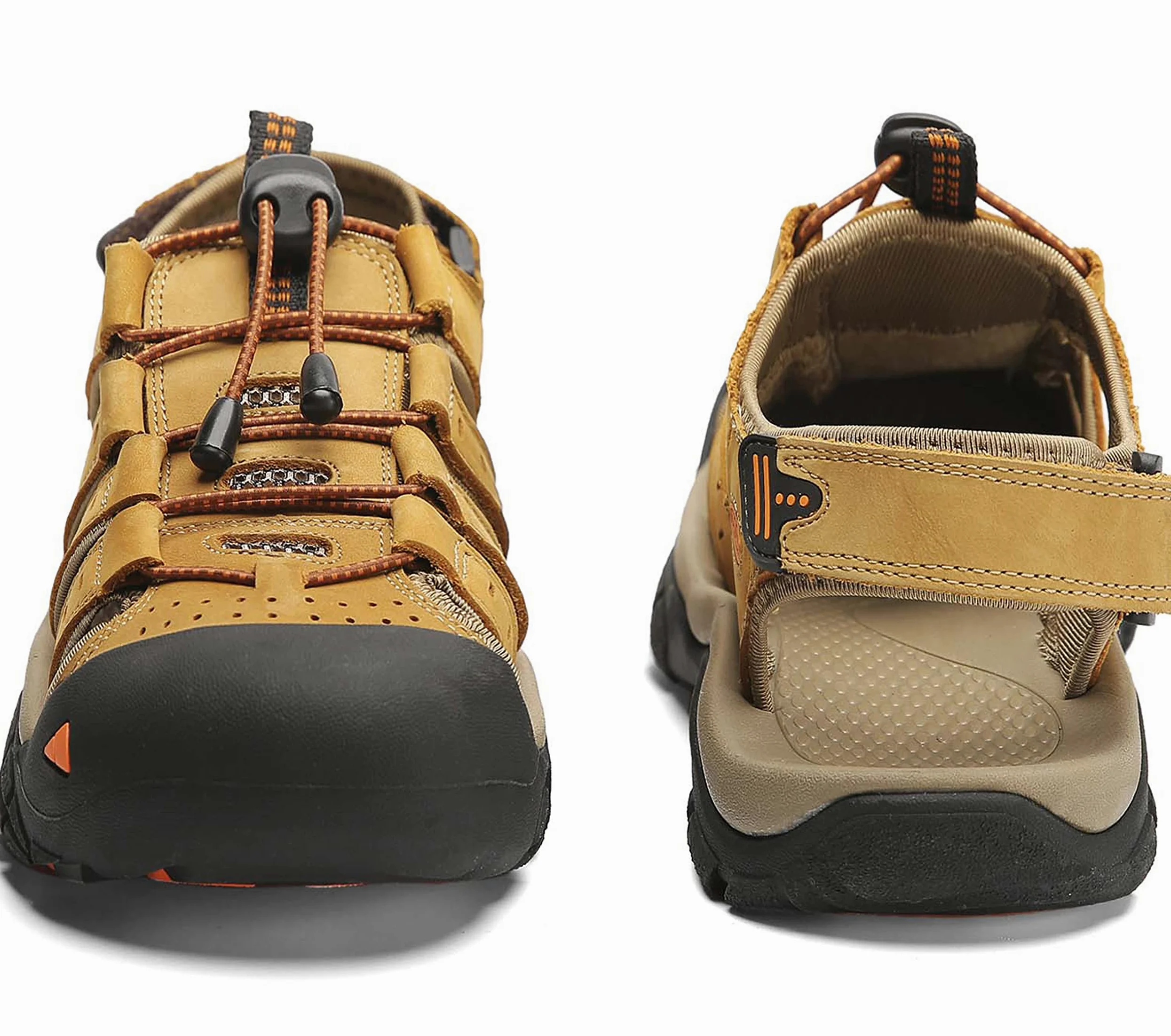 Sandalias de Senderismo para Hombres Verano Exterior Deportivas Zapatos Trekking Casual Zapatos de Montaña Cuero Sandalias de Playa Antideslizante Verano EU38-46
