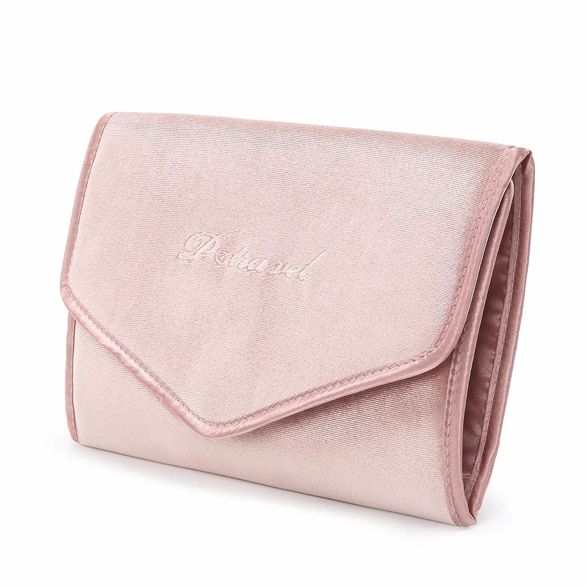 Bolsa de Rollo de Joyería, Organizador de Joyas Terciopelo Estuche Joyas Bolsas Viaje para Collares, Pulseras, Pendientes, Anillos, Relojes - Rosa …