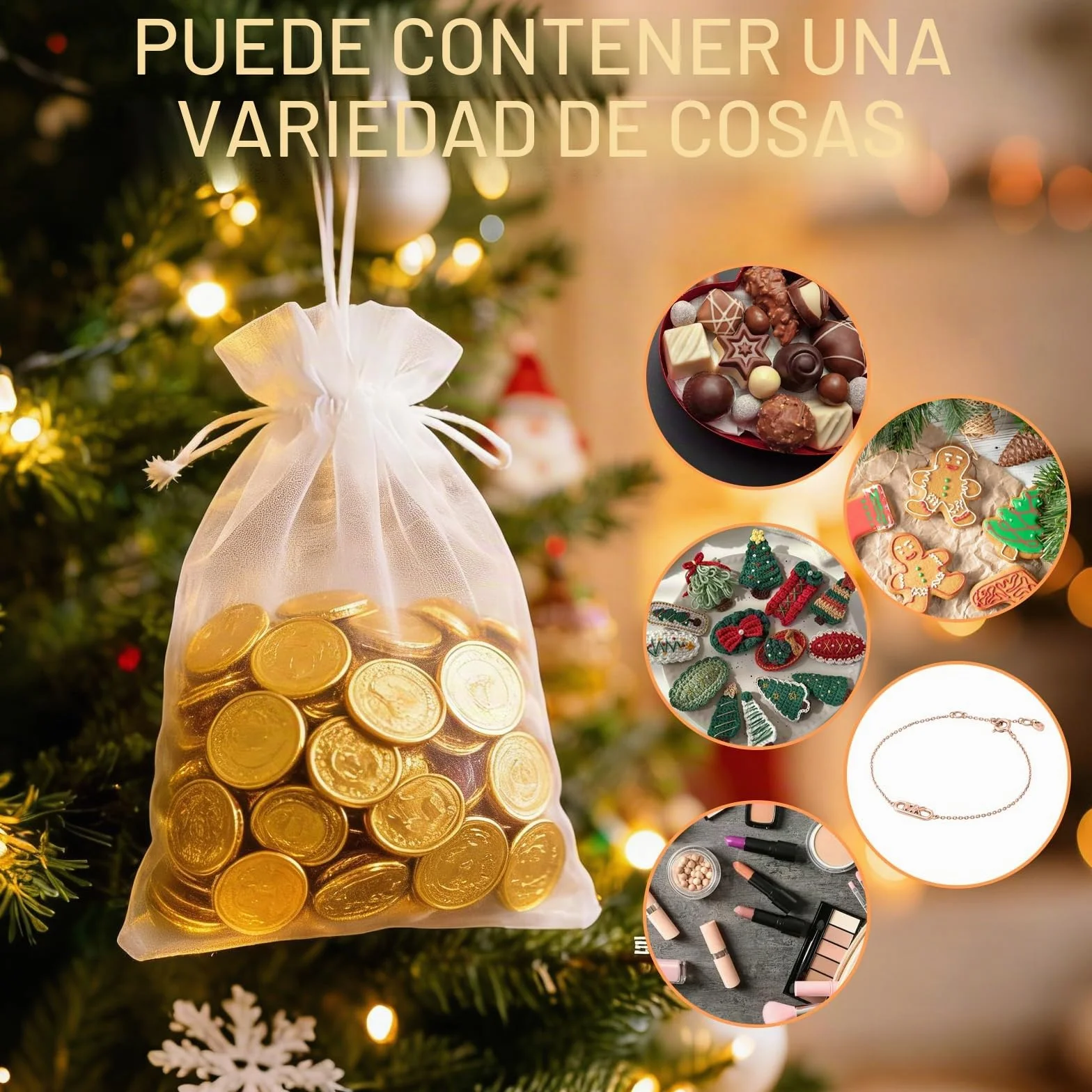 100 Piezas Bolsas de Organza 10x15cm Bolsas de Organza Pequeñas para Joyas Festivales Boda Dulces Regalos