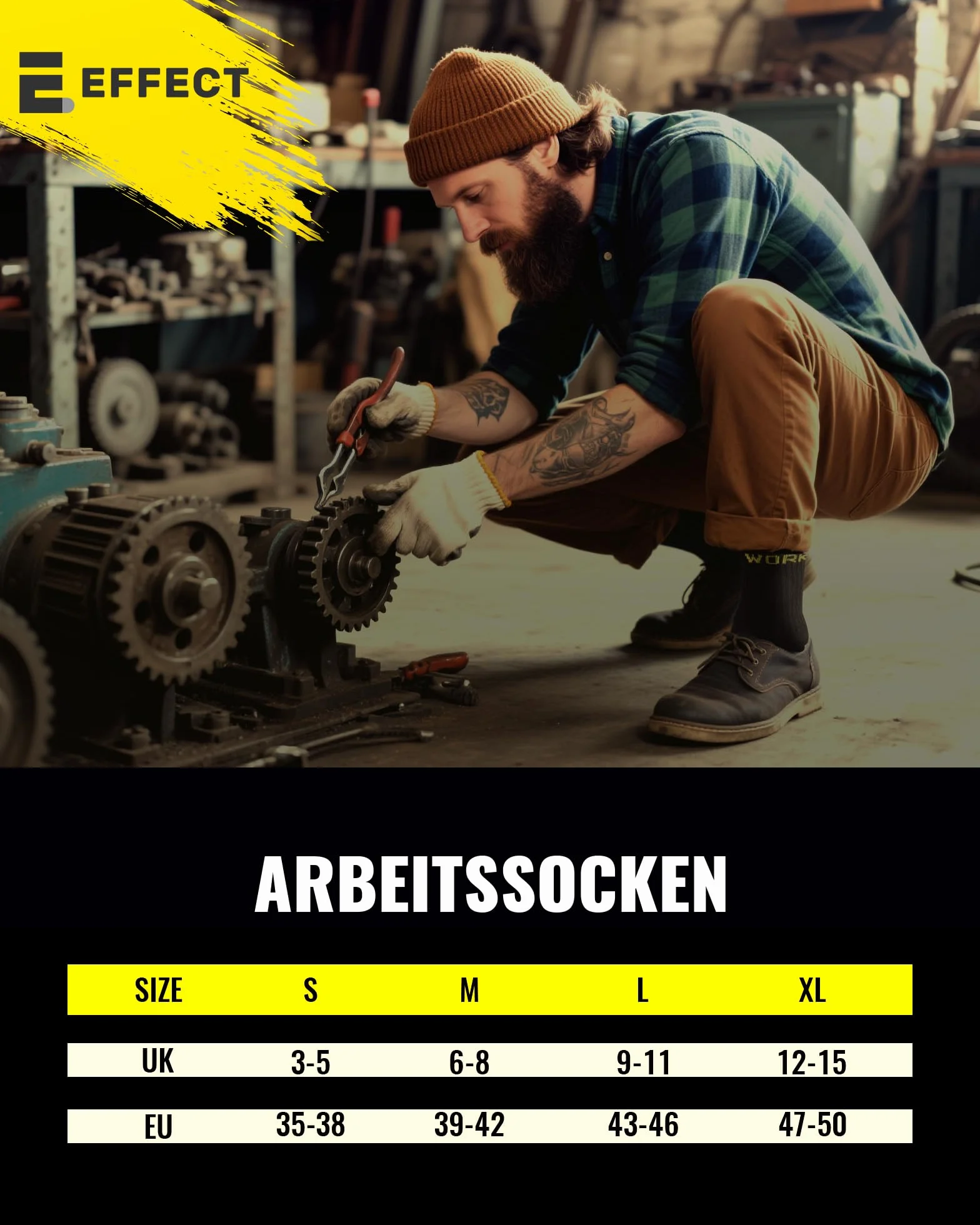 10 Pares Calcetines de Trabajo Hombre, Ideales para Botas, WORK Socks Acolchados y Reforzados, Calcetines Funcionales y Transpirables con puño Cómodo