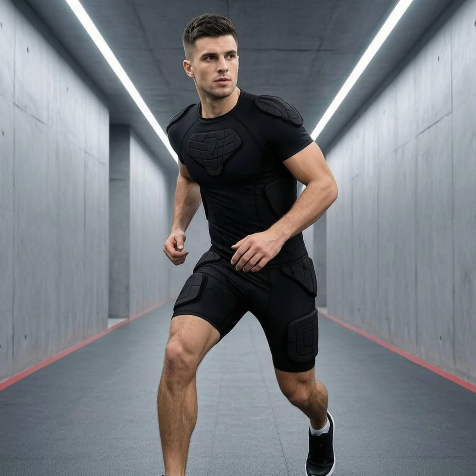kowaku Camiseta Compresión Acolchada Ligera Camiseta con Protección Acolchada Gruesa Indumentaria Deportiva para Deportistas