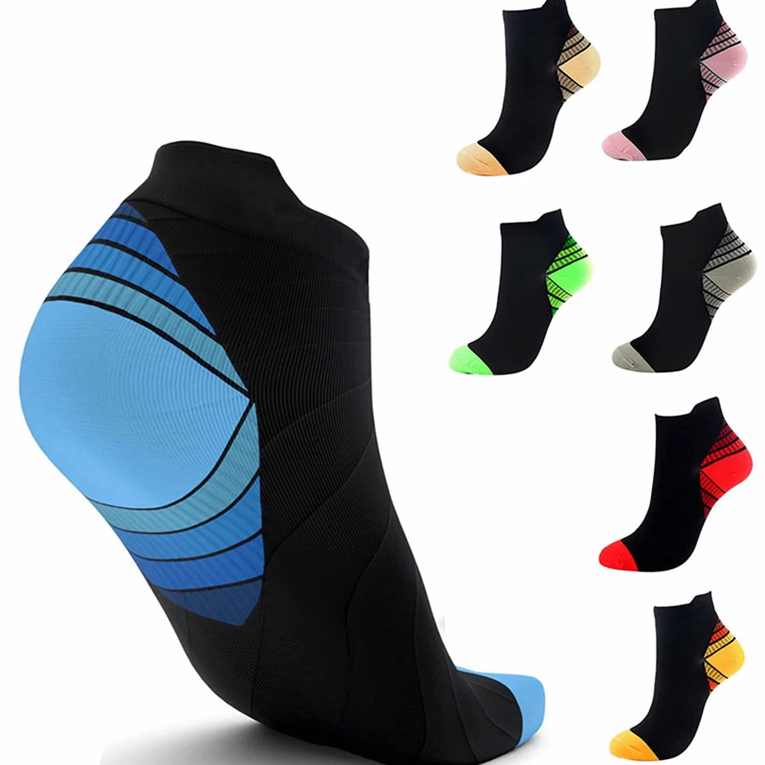 Calcetines de compresión for Mujeres y Hombres Deporte Transpirable Atlético Atlético Corte bajo Tobillo Sock Best for Fitness Running Cycling Travel Basketball Socks