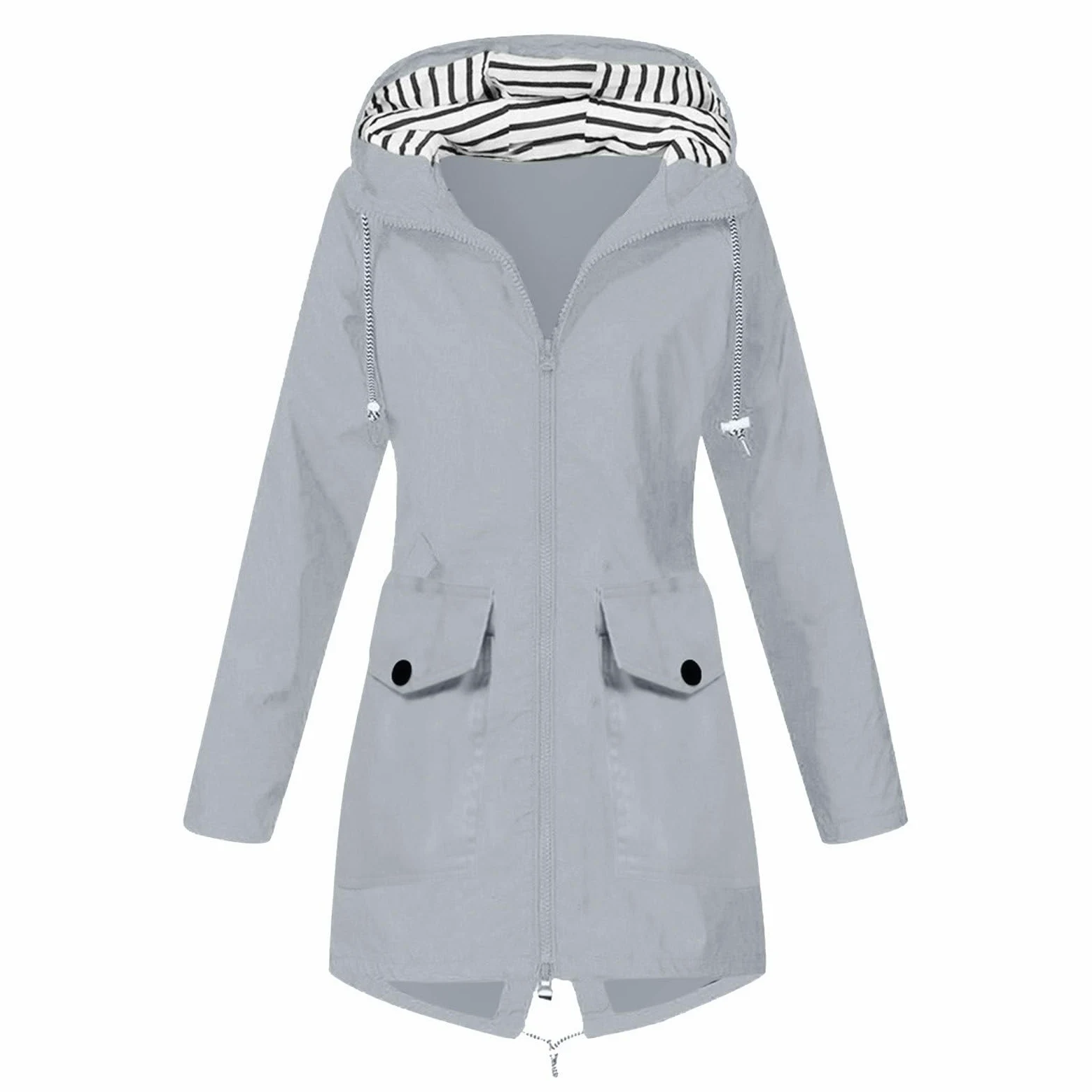 Genérico Chaqueta Cortavientos Mujer-Chaqueta Impermeable Para Mujer Con Capucha Cortavientos Ligera De Manga Larga Impermeable Con CordóN Y Bolsillos