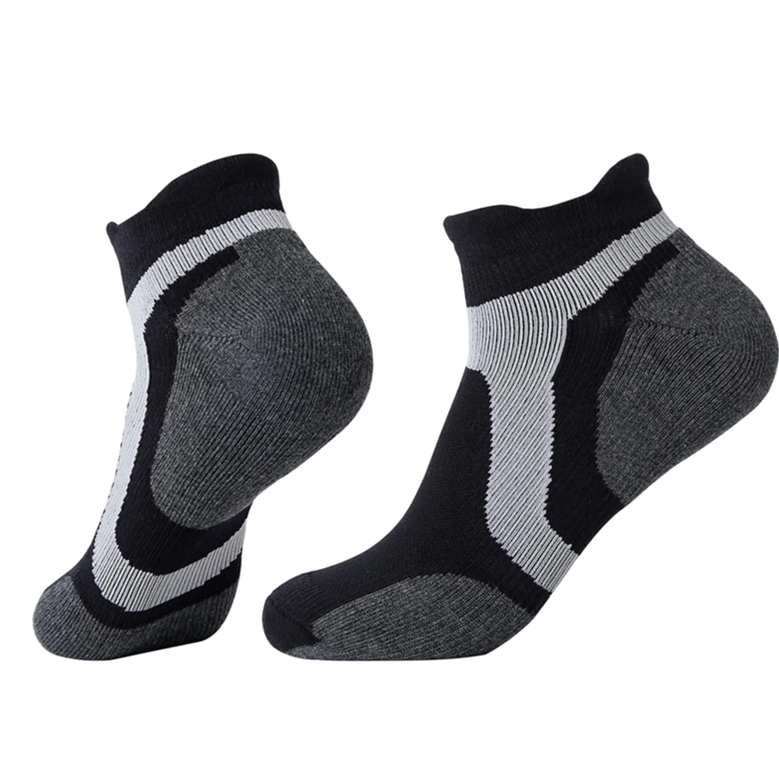 Senderismo al Aire Libre Sports Elite Basketball Socks Fitness Running COMPRESIÓN COMPRESIÓN Termal Sock for Mujeres/Hombres Ciclismo Calcetines (Color : Gray Black, Size : US 6-11.5 EU 38-44)