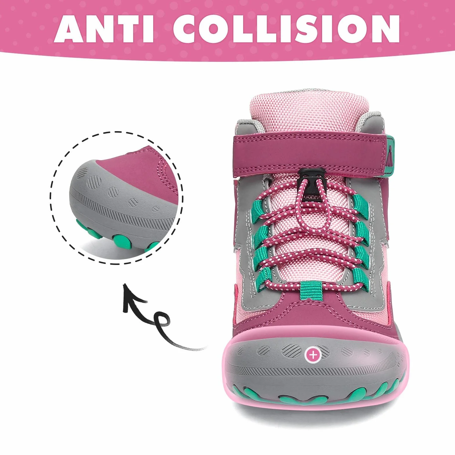 Mishansha Botas de Senderismo Niño Niña Zapatos de Trekking Antideslizante Ligero Zapatillas de Montaña Cómodos Exterior, Rosa Rubor 38 EU