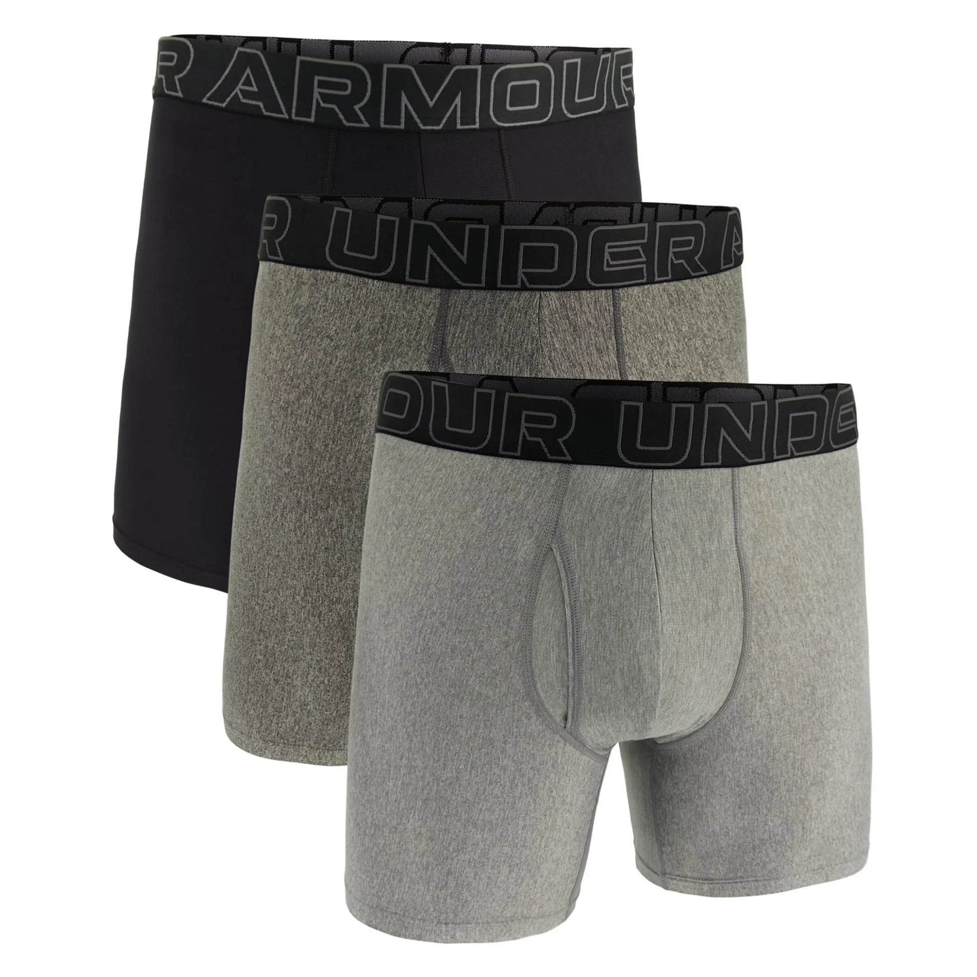 Under Armour Pack de 3 Bóxers Tech Performance para Hombre, Largo de Pierna de 15 cm – Transpirable, Absorbe la Humedad, Tacto Suave, Comodidad Todo el Día