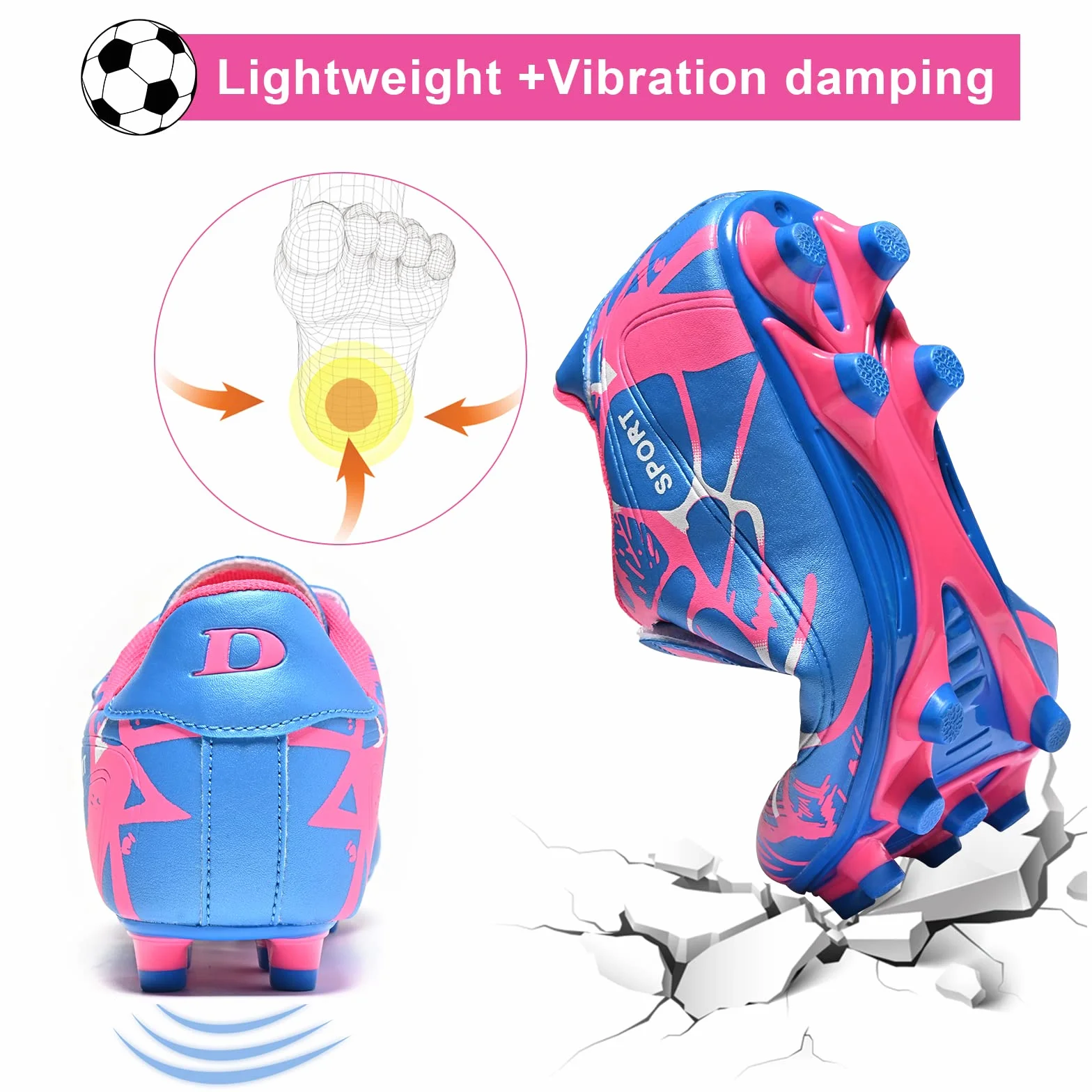 Botas Fútbol Niños Antideslizante Césped Artificial Tacos Zapatillas 28-37EU