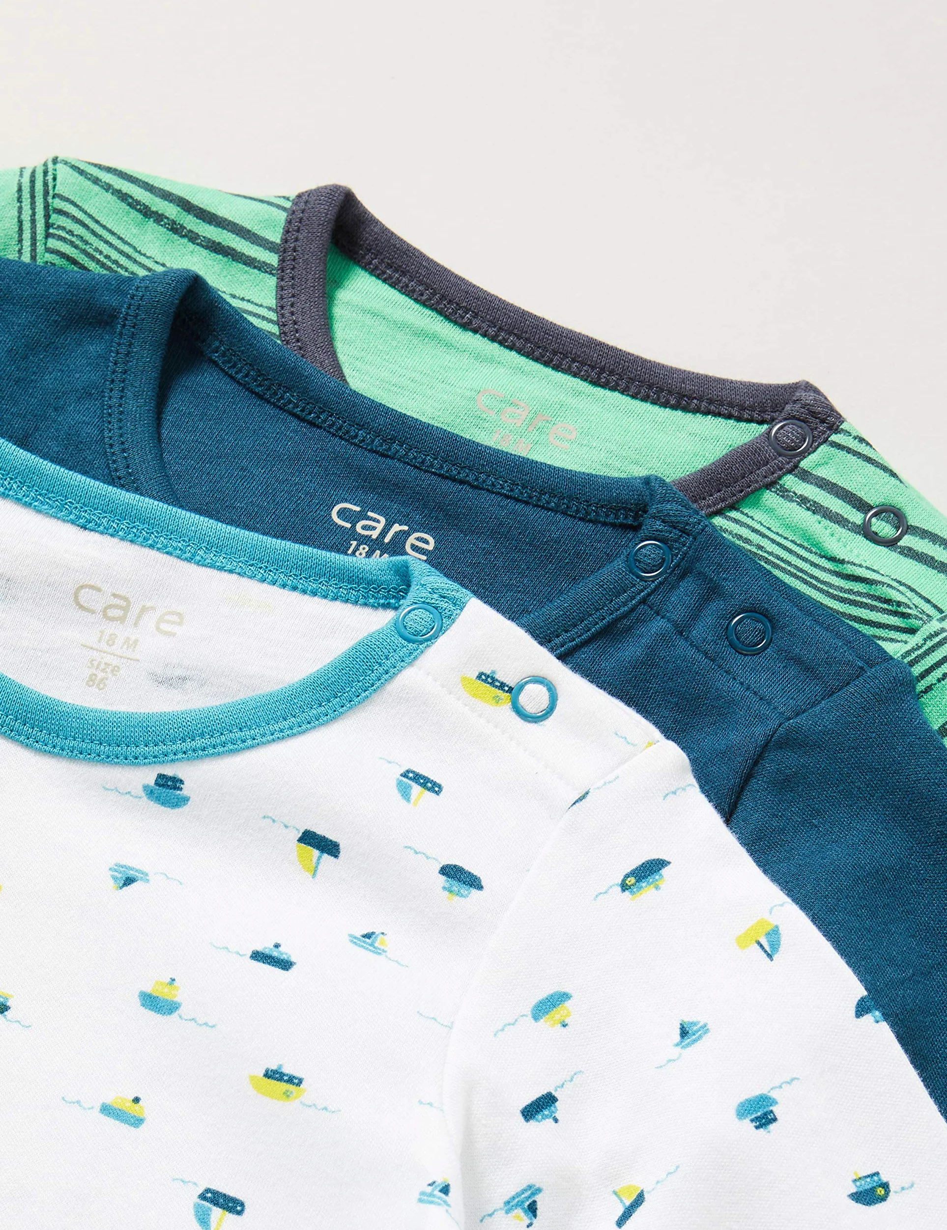 Care, Body Bebe Manga Larga, Ombro Blue (747), 56