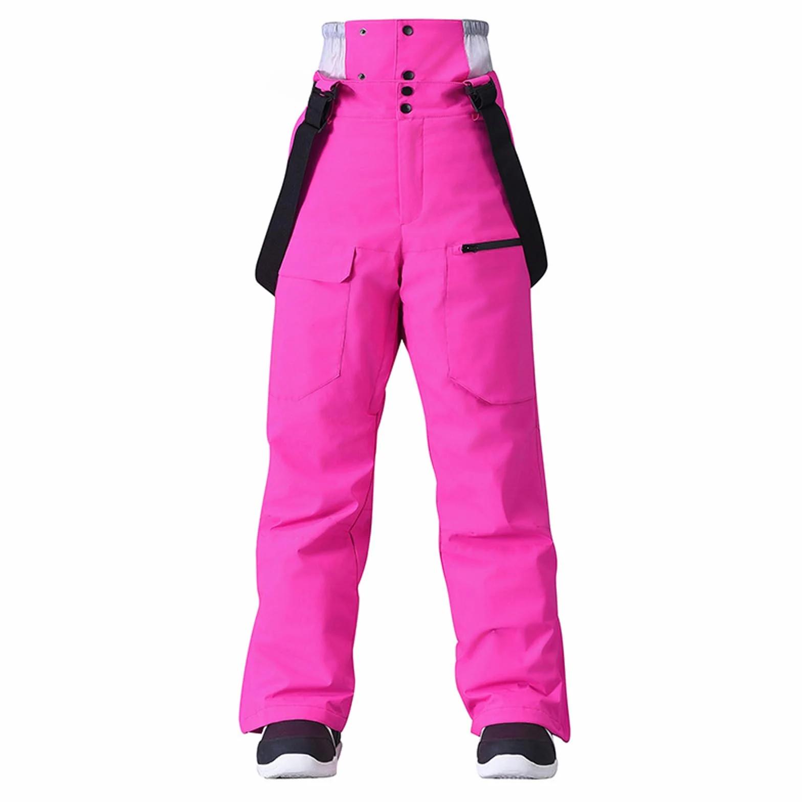 ALSOGO Pantalones de esquí para mujer, impermeables, aislados, para invierno, snowboard, tirantes ajustables, pantalones de nieve, resistentes al viento, pantalones cálidos para exteriores