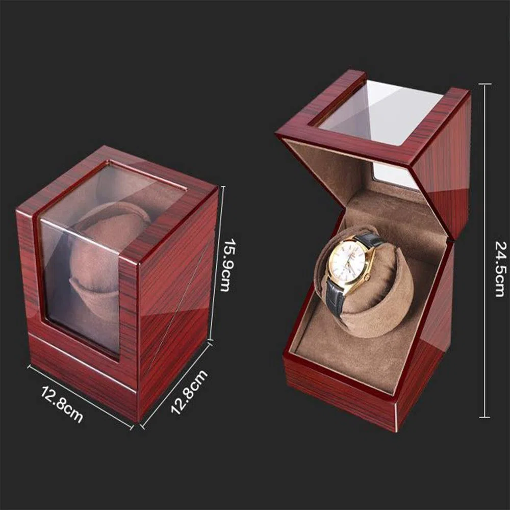 Enrollador automático de un solo reloj, reloj de cuerda automática 0 La magnetización es un funcionamiento silencioso Caja de agitador de reloj con enrollador de reloj automático (negro) (negro)