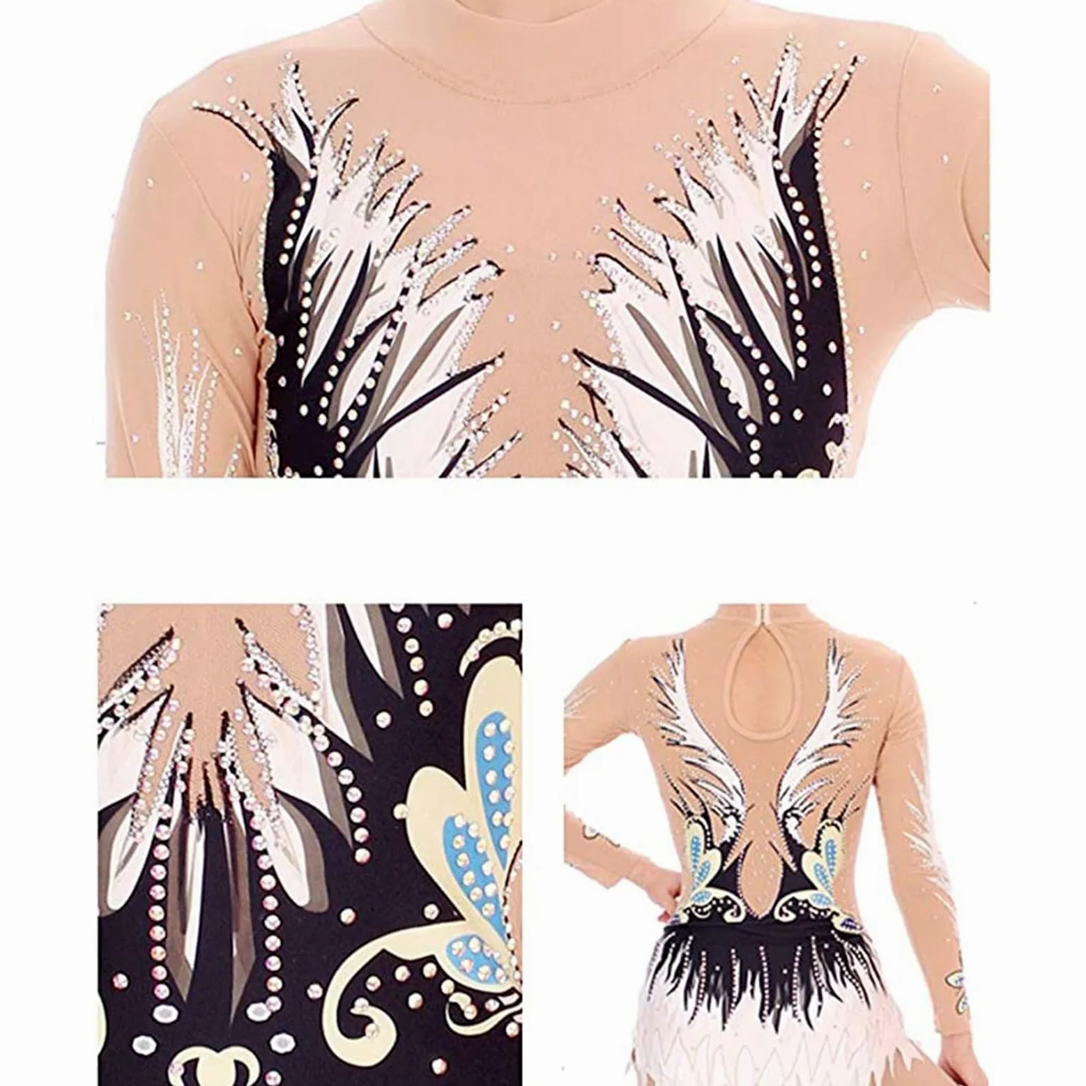 Leotardos De Gimnasia Rítmica for Niñas, Uniformes De Gimnasia De Competición Con Estampado De Alta Elasticidad for Mujer