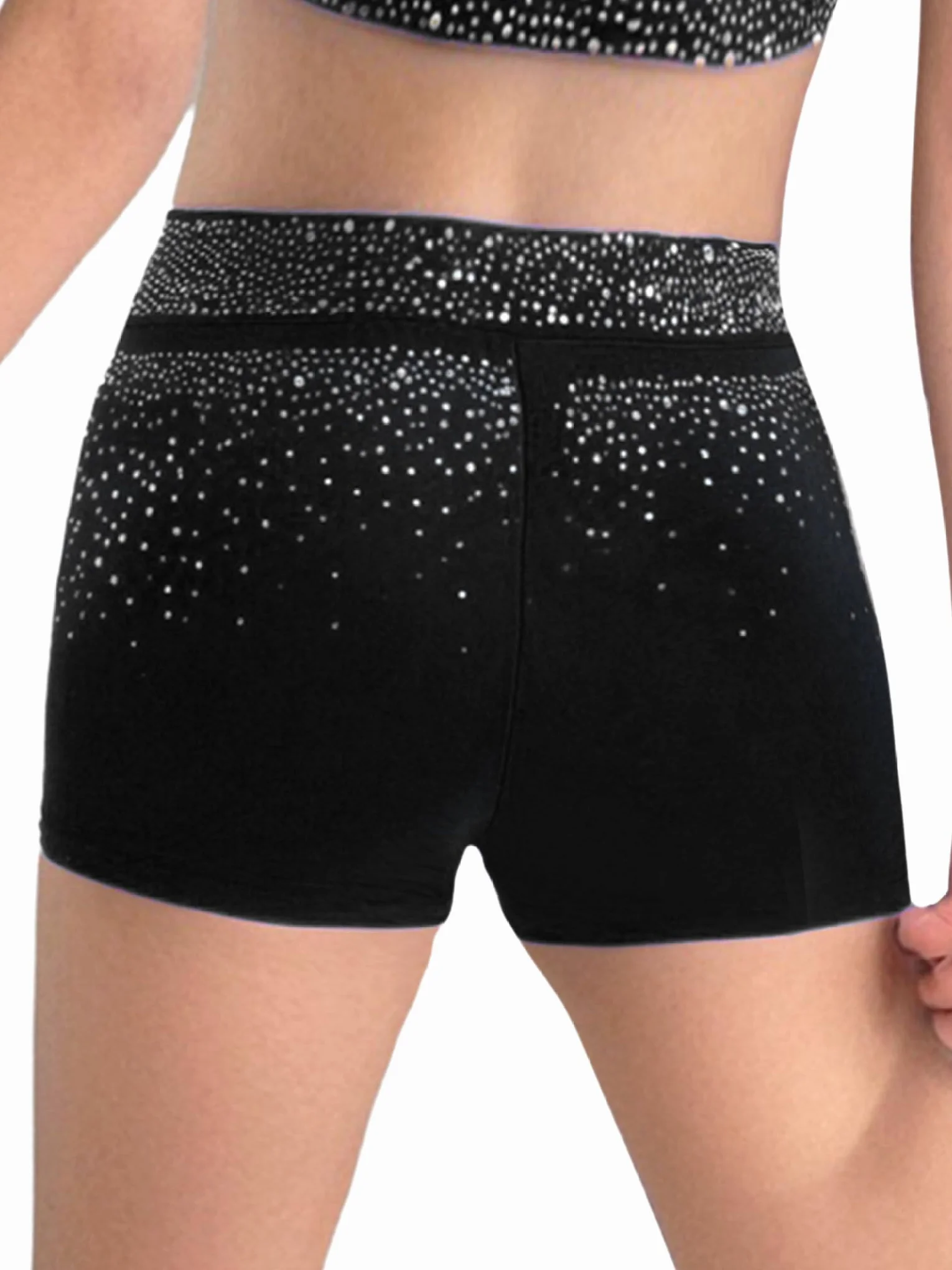 Pantalones cortos para niña con brillantes, pantalones cortos de gimnasia, pantalones cortos de deporte para niños, patinaje artístico, acrobacias, pantalones cortos, cintura elástica