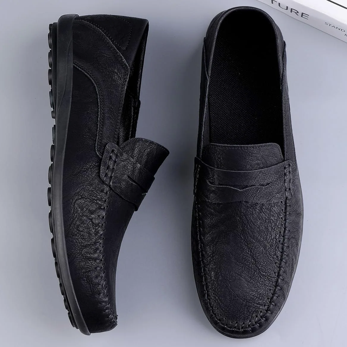 Classic Penny Loafers Hombres de Gamuza Penny Mocasines Cómodo Zapatos de conducción Oxfords Moda Zapatillas 38-49 EU