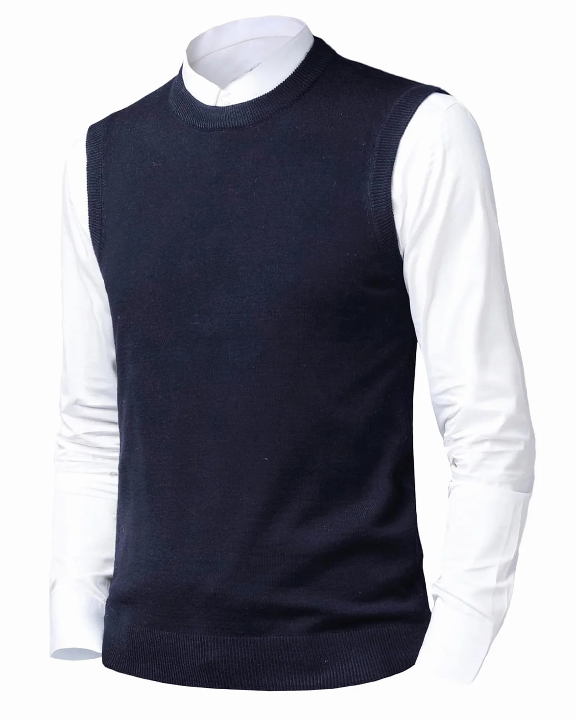 Suéter sin Mangas para Hombre Chalecos de Punto Lana Cómodo Color Sólido Jersey De Punto Negocios Caballero Cárdigan Casual Otoño Invierno Caliente Chaqueta