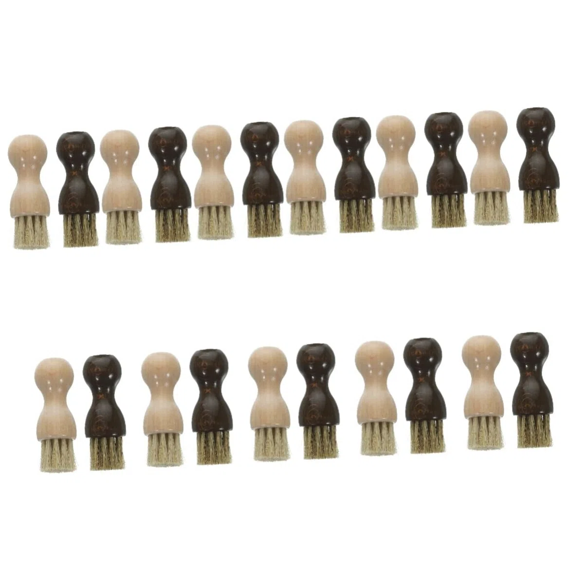 SHERCHPRY 11 Juegos Cepillo para Lustrar Zapatos Enderezar Pie Cepillo para Zapatos Al Aire Reutilizable Ranura Betún Zapato Pegajoso Marrón Pelo De Cerdo 2 Piezas*11