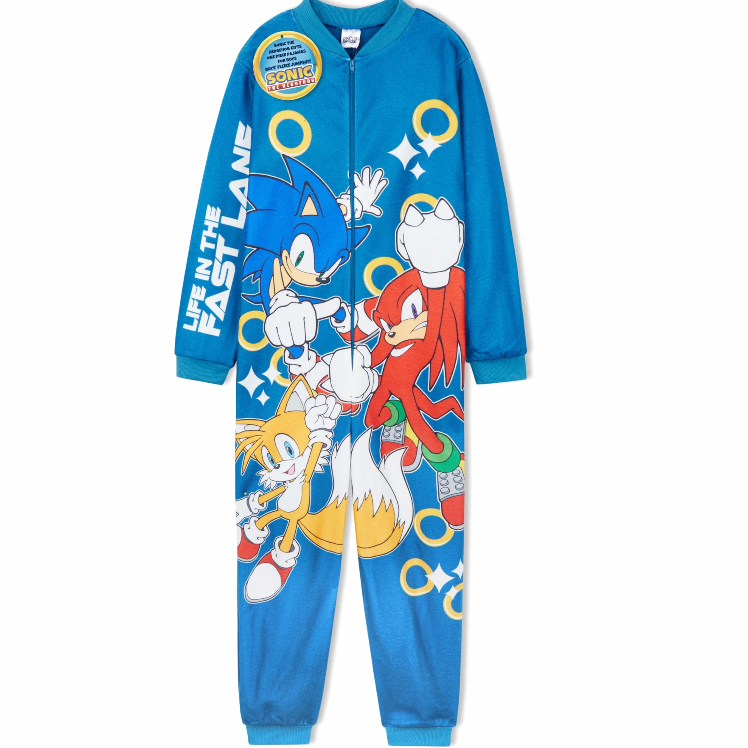 Sonic The Hedgehog Pijama Entero Niño con Capucha, Polar Ropa de Dormir