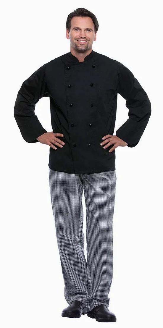 Karlowsky Chaqueta de cocinero Basic negra, talla 4XL